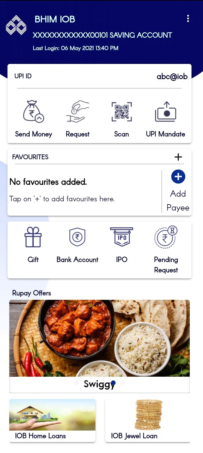BHIM IOB UPI | Indus Appstore | Screenshot