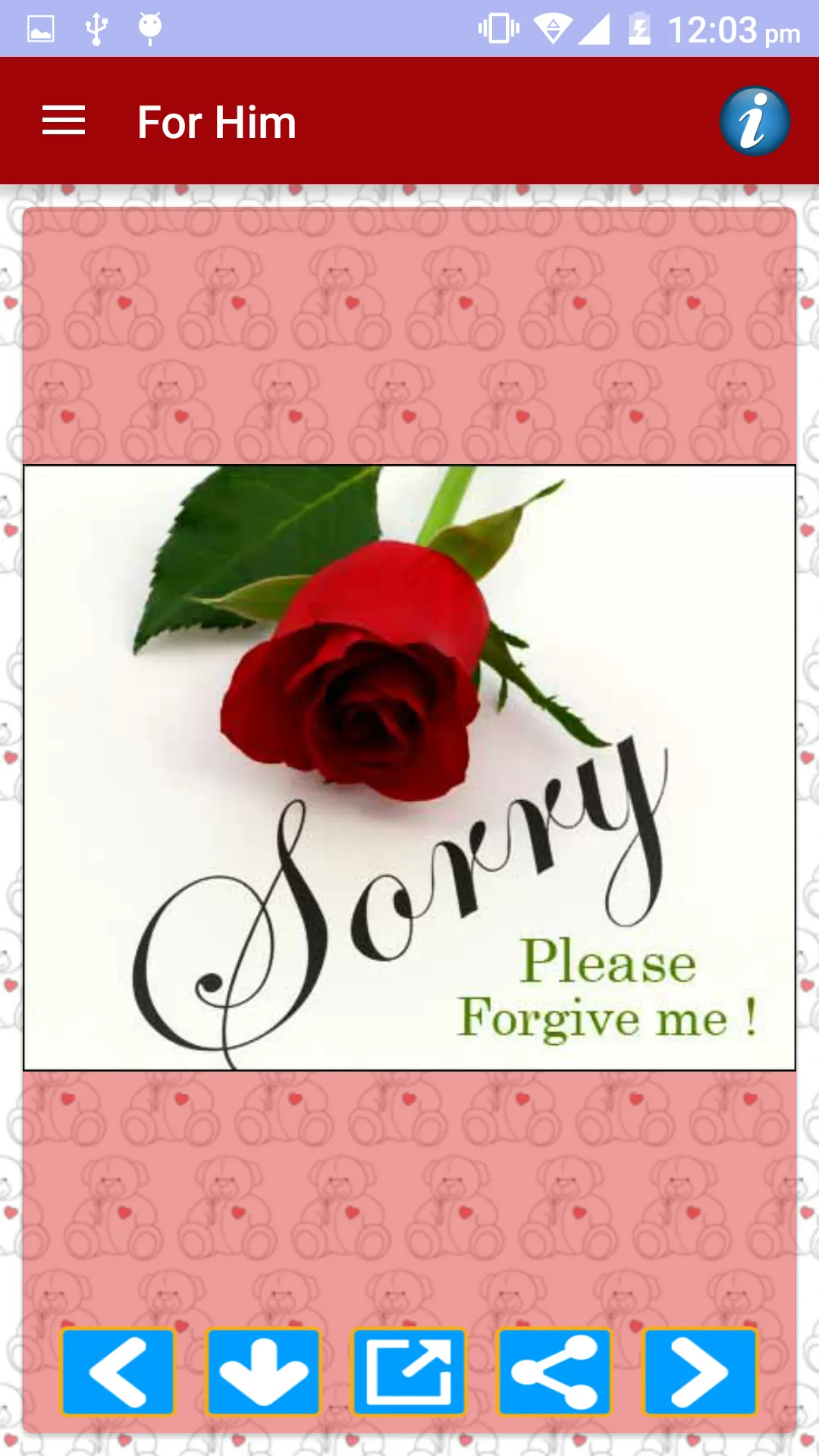 Sorry Cards & Picture Messages | Indus Appstore | Screenshot