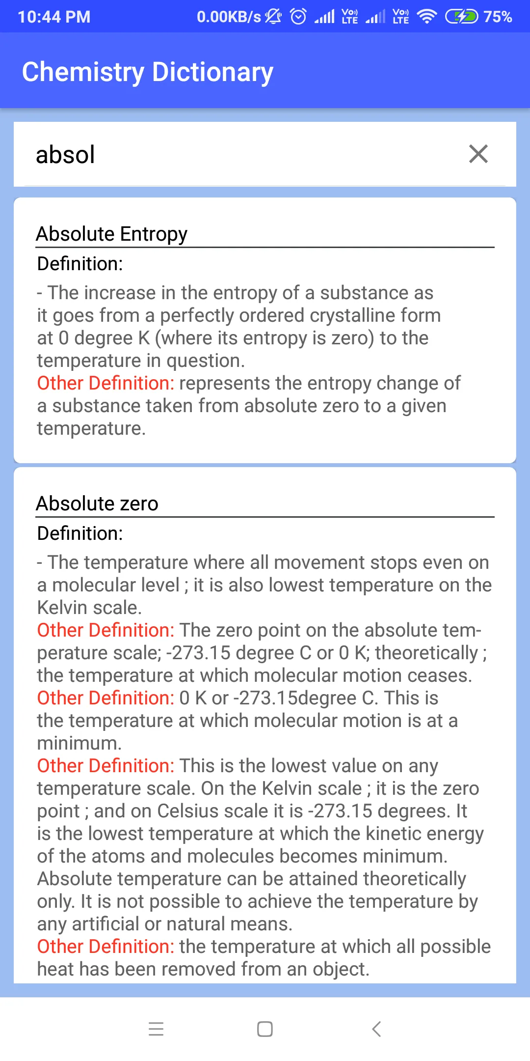Chemistry Dictionary | Indus Appstore | Screenshot