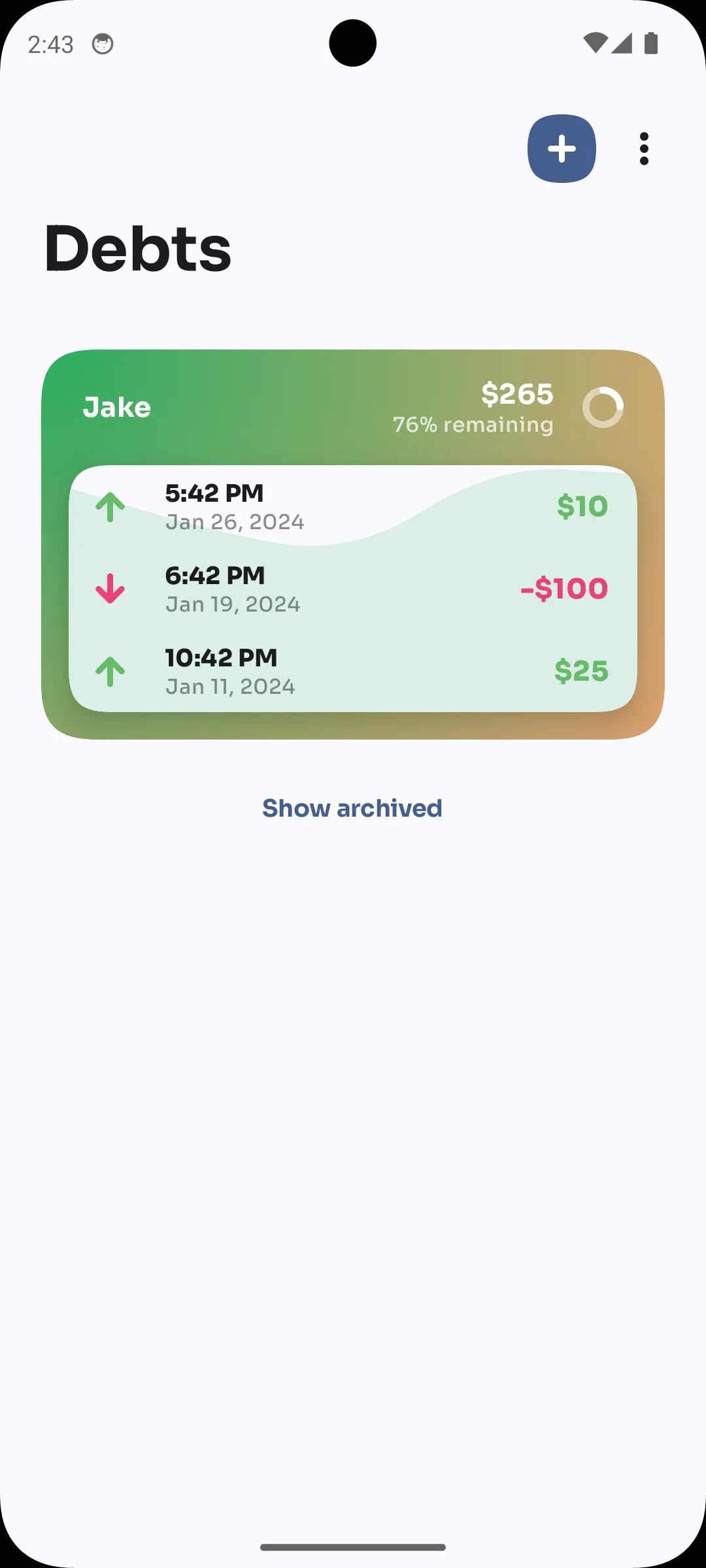 Owu: Loan & Debt Tracker | Indus Appstore | Screenshot