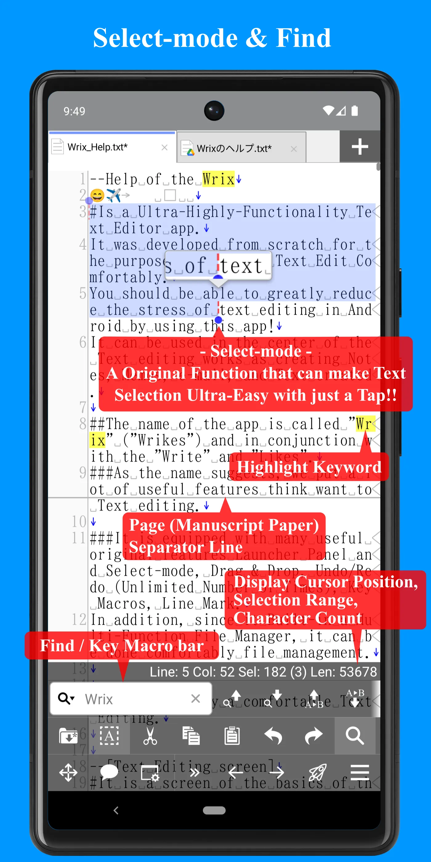 Wrix - Ultra Text Editor | Indus Appstore | Screenshot