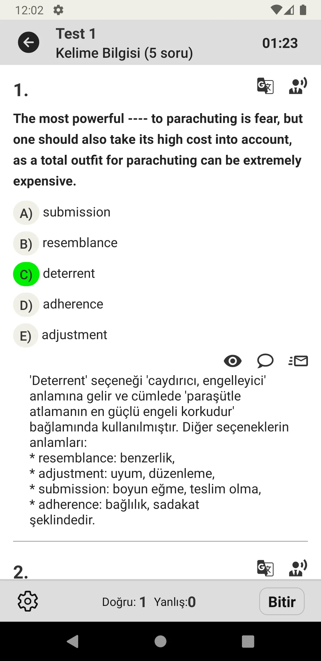 YDS İngilizce Sorular | Indus Appstore | Screenshot