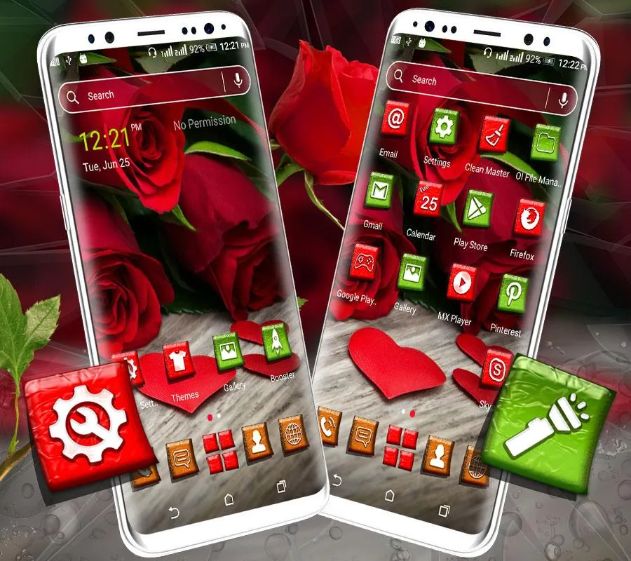 Red Rose Launcher Theme | Indus Appstore | Screenshot