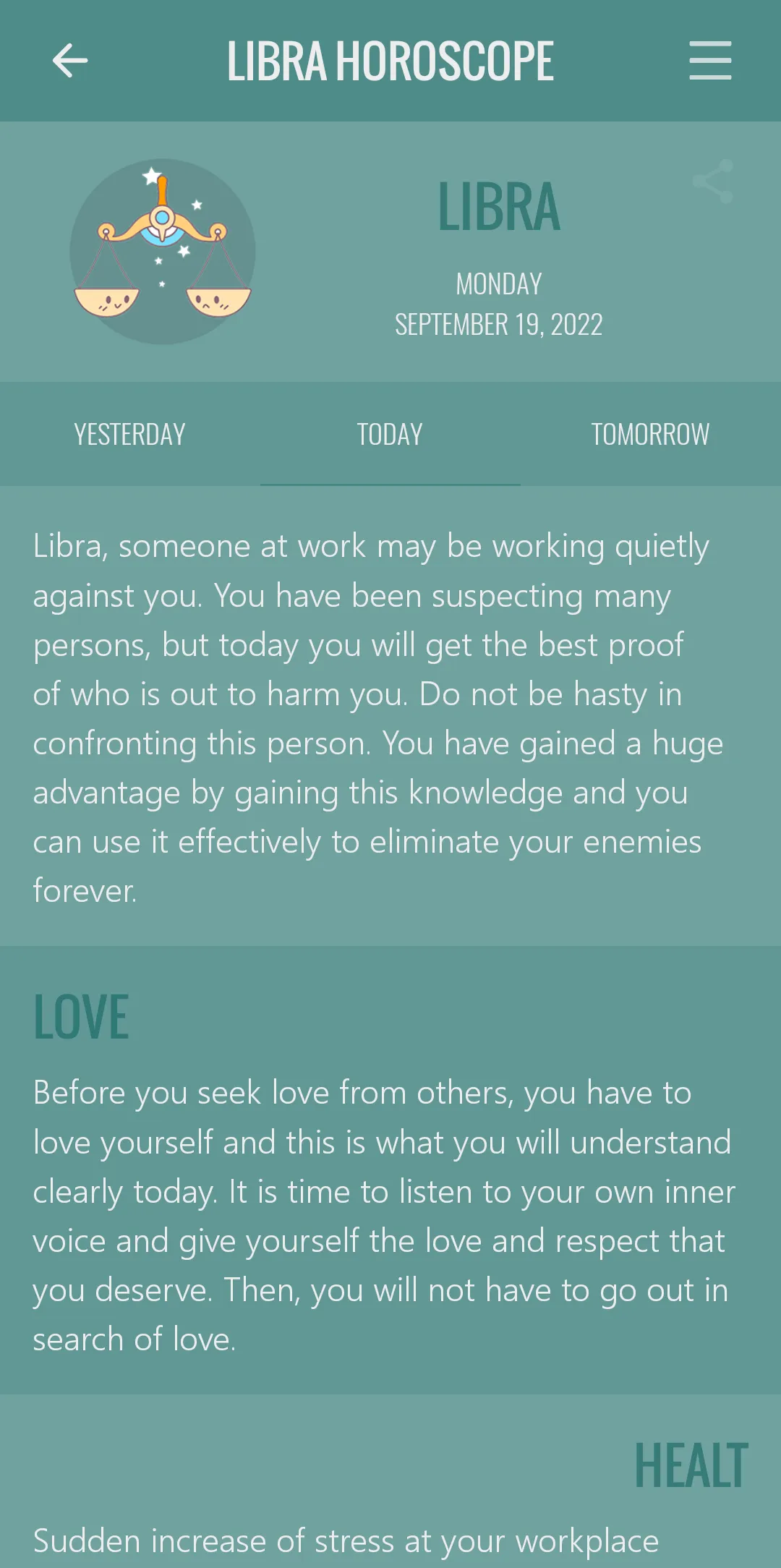 Libra Horoscope | Indus Appstore | Screenshot