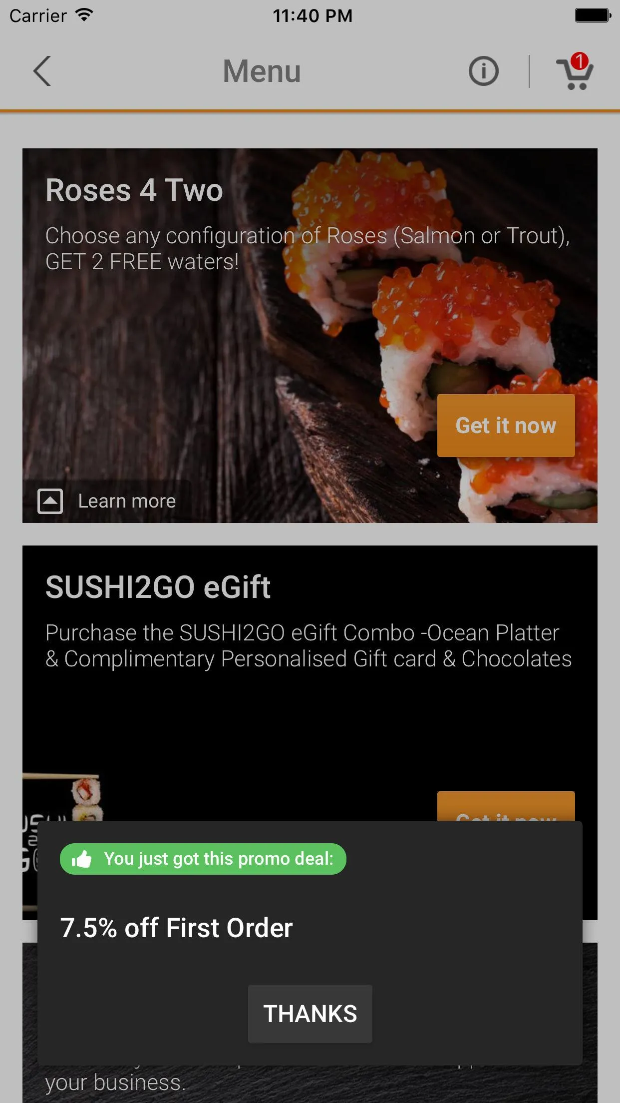 SUSHI2GO ZA | Indus Appstore | Screenshot