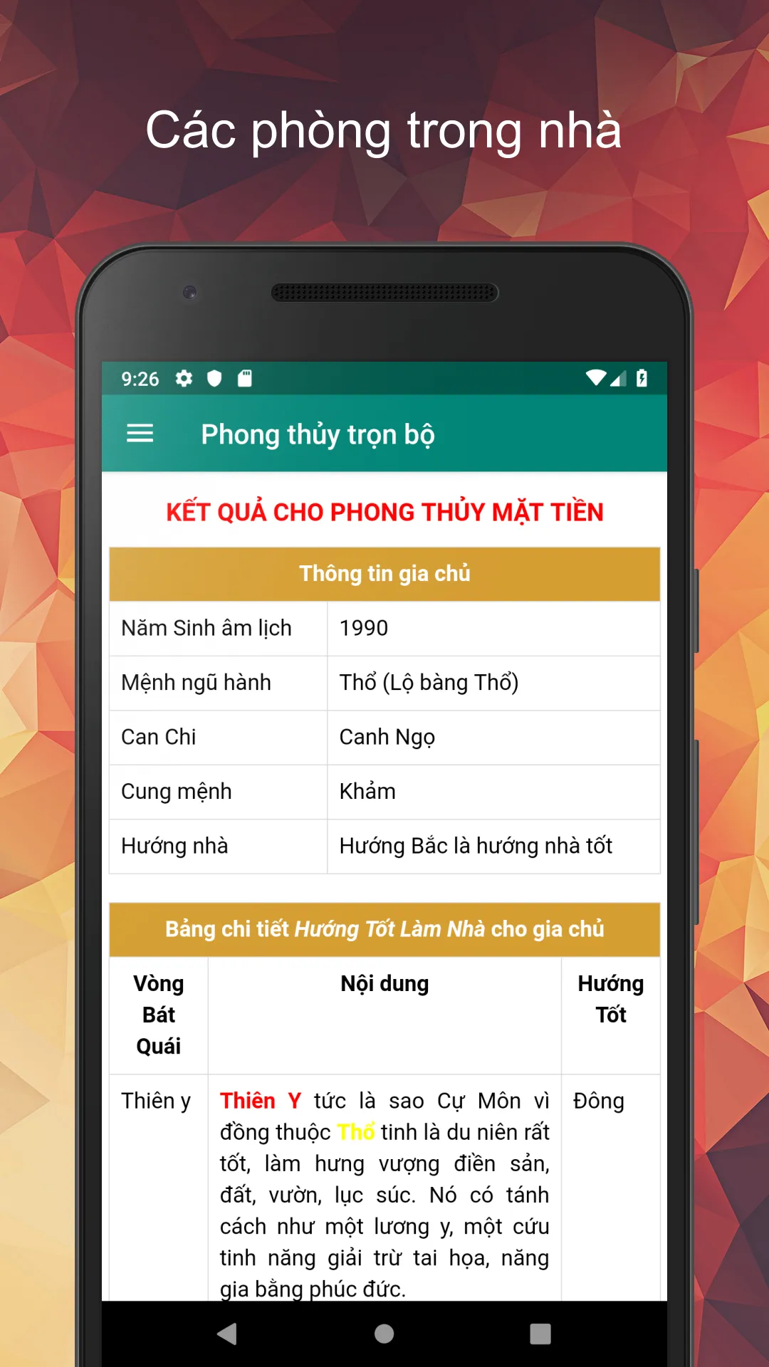 Trọn bộ phong thủy nhà | Indus Appstore | Screenshot