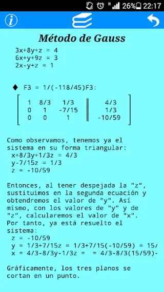 Sist. ecuaciones 3 incógnitas | Indus Appstore | Screenshot