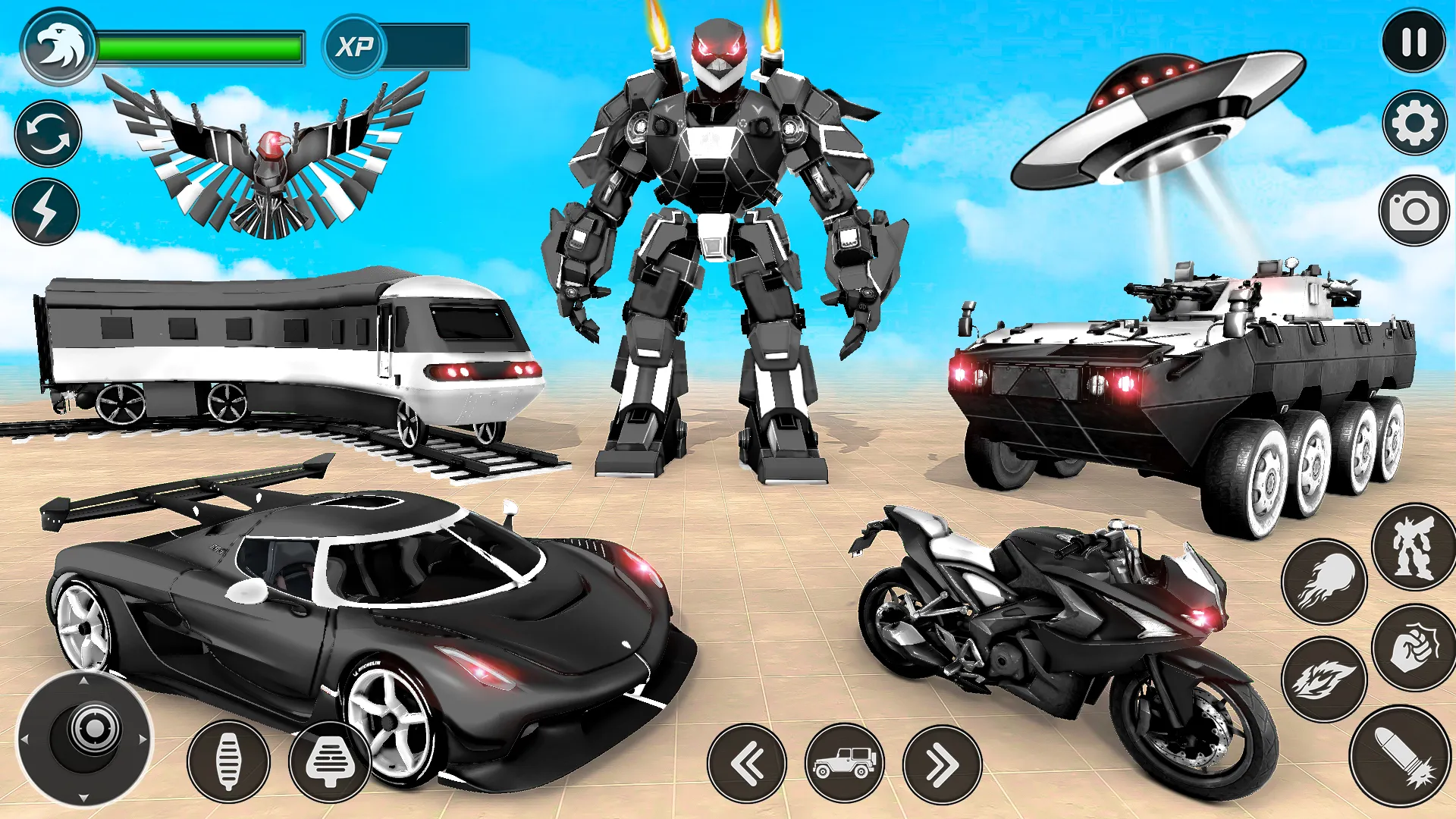 Flying Hawk Robot Car Games | Indus Appstore | Screenshot