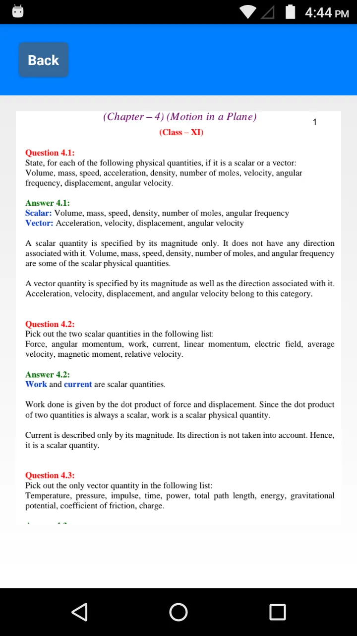 Class 11 Physics NCERT Solutio | Indus Appstore | Screenshot