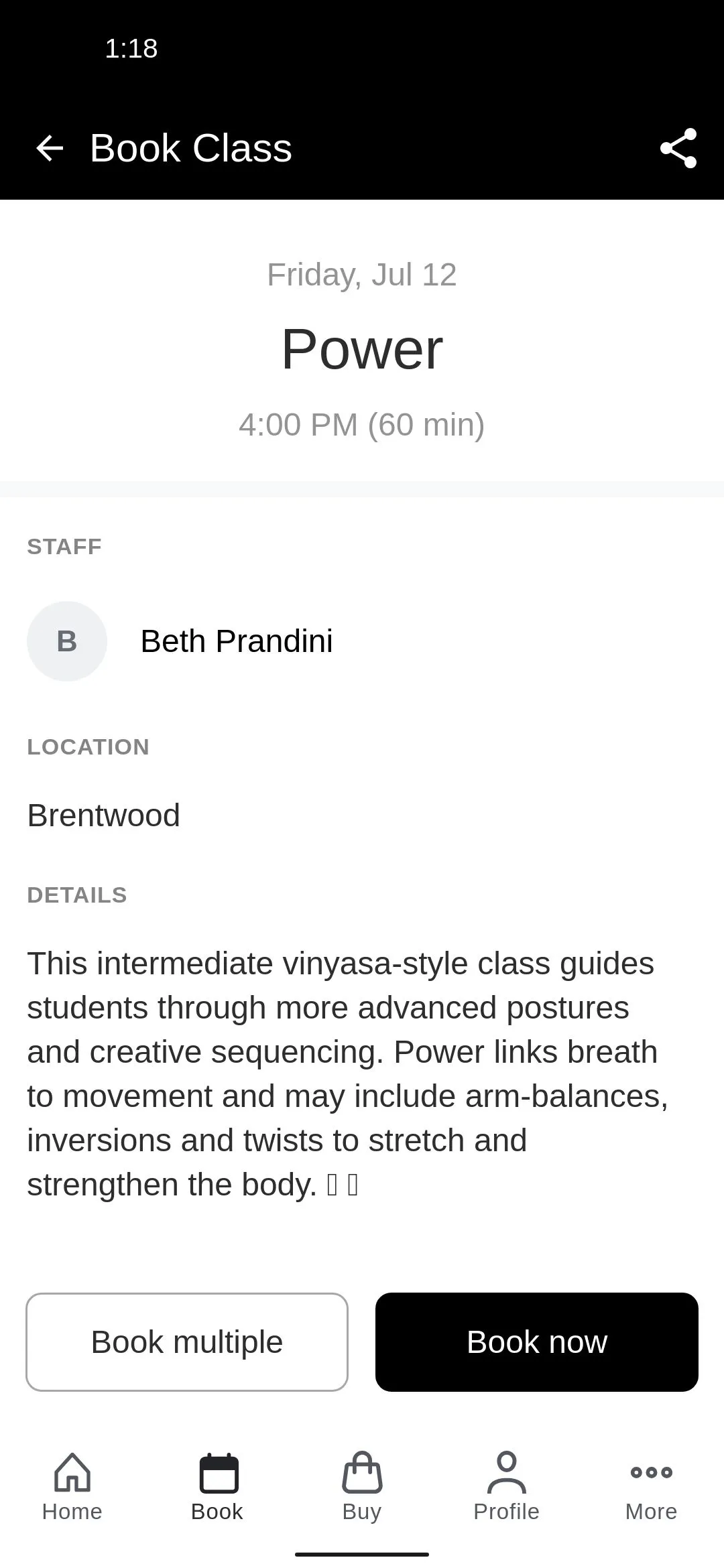 Hot 8 Yoga Studios | Indus Appstore | Screenshot