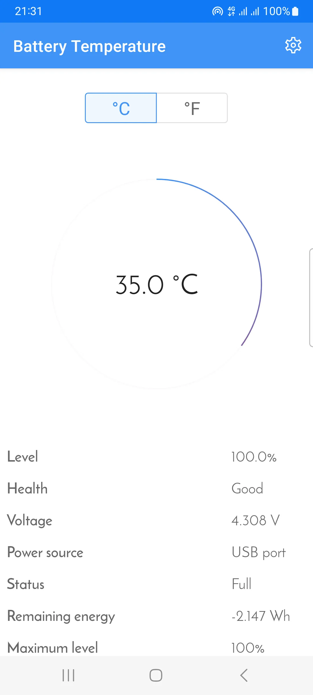 Battery Temperature | Indus Appstore | Screenshot