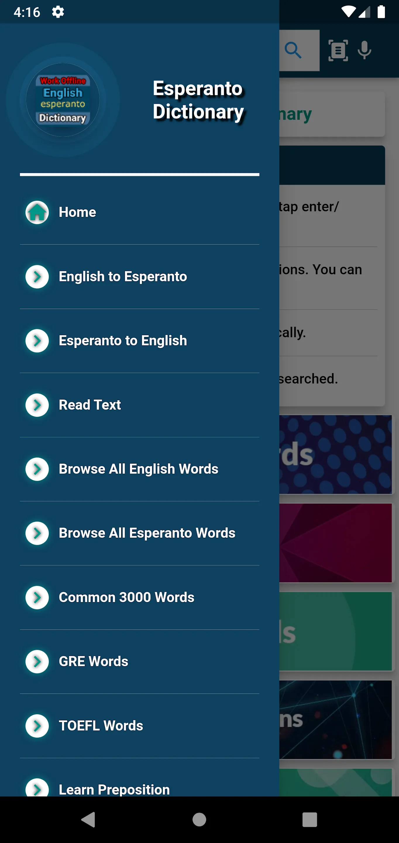 English : Esperanto Dictionary | Indus Appstore | Screenshot