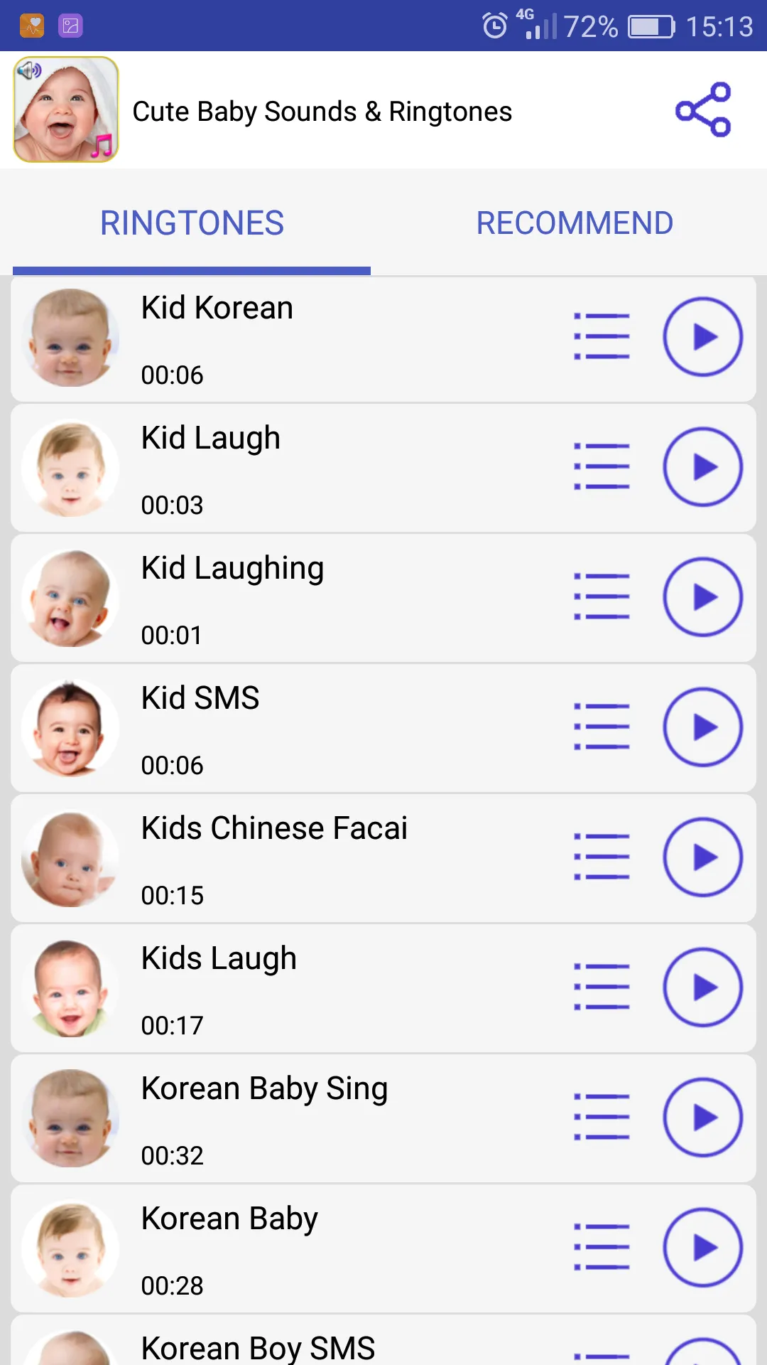 Cute Baby Sounds & Ringtones | Indus Appstore | Screenshot