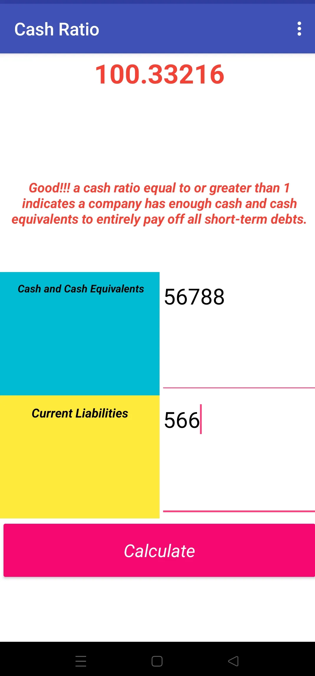 Financial Ratio Calculator | Indus Appstore | Screenshot