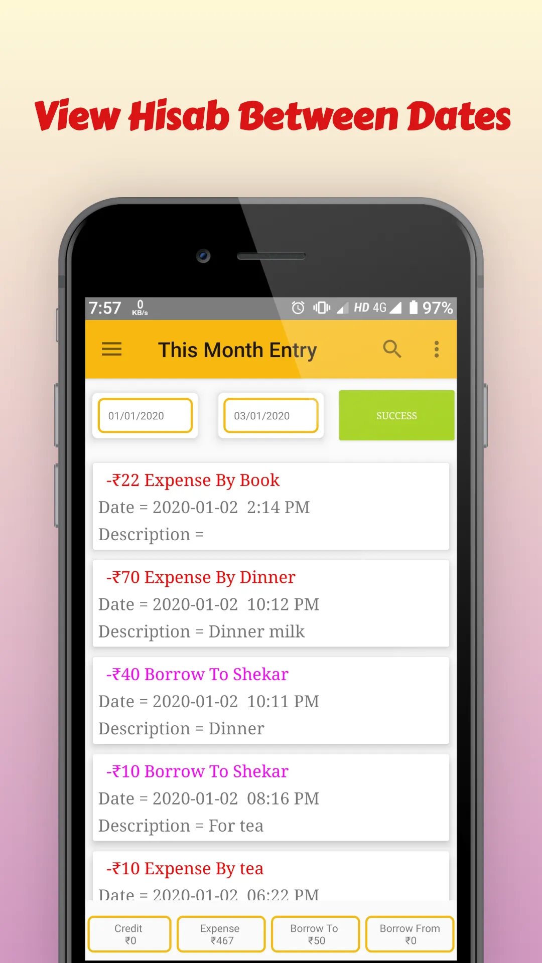 Daily Expense / Budget Tracker | Indus Appstore | Screenshot