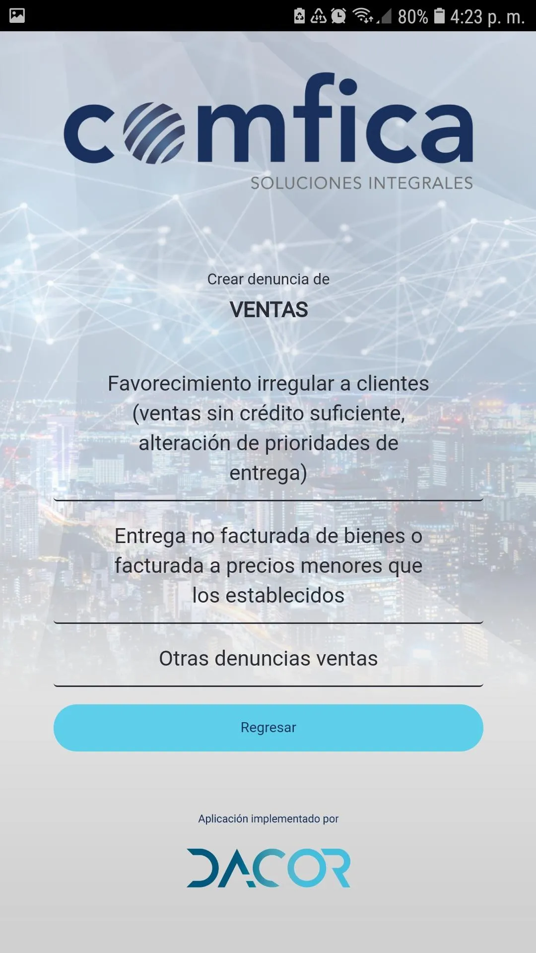 COMFICA Línea de Ética | Indus Appstore | Screenshot