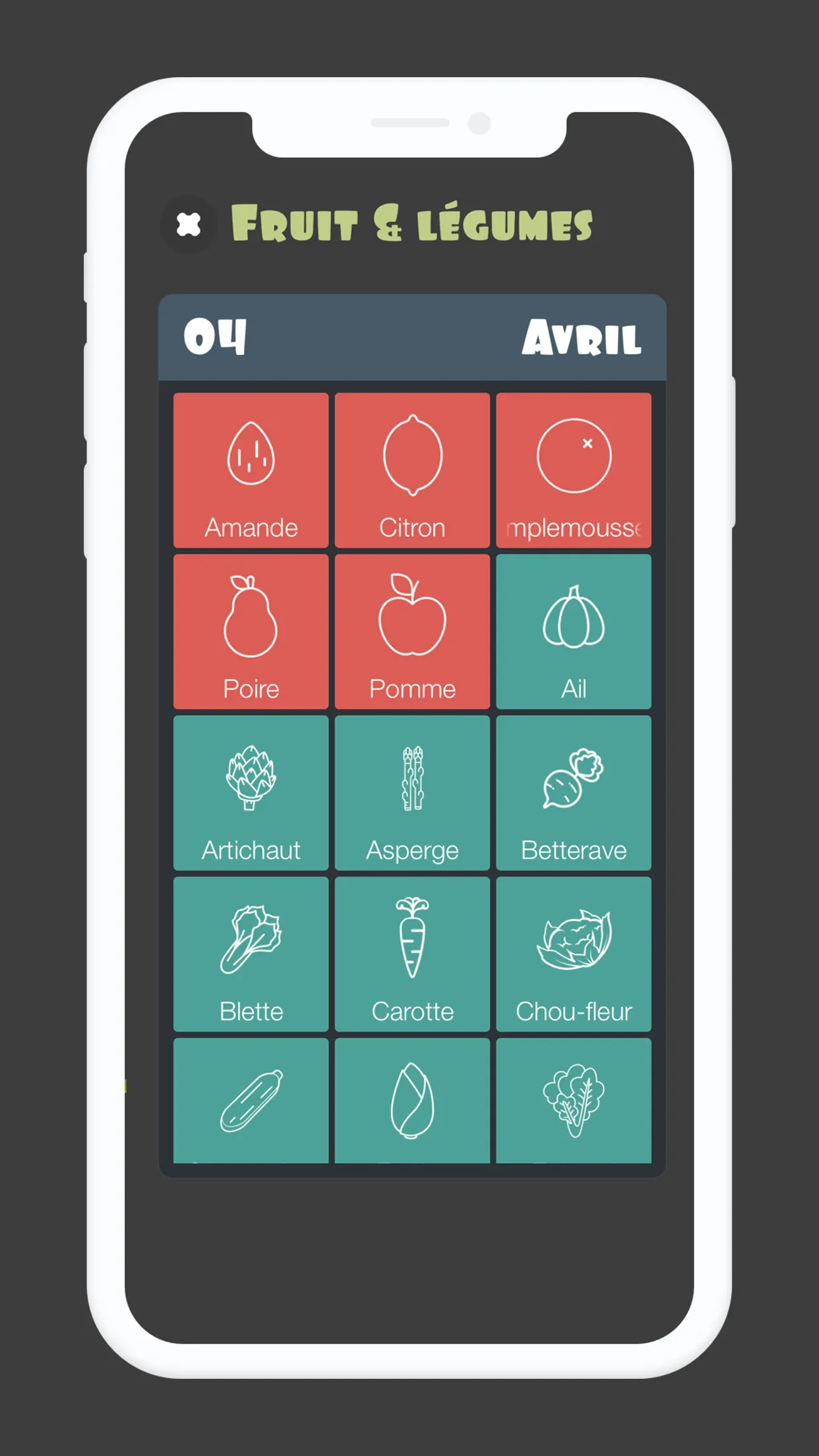 Fruits et légumes de saison | Indus Appstore | Screenshot