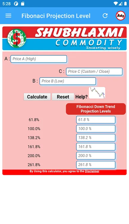 Fibonaci Projection Calculator | Indus Appstore | Screenshot