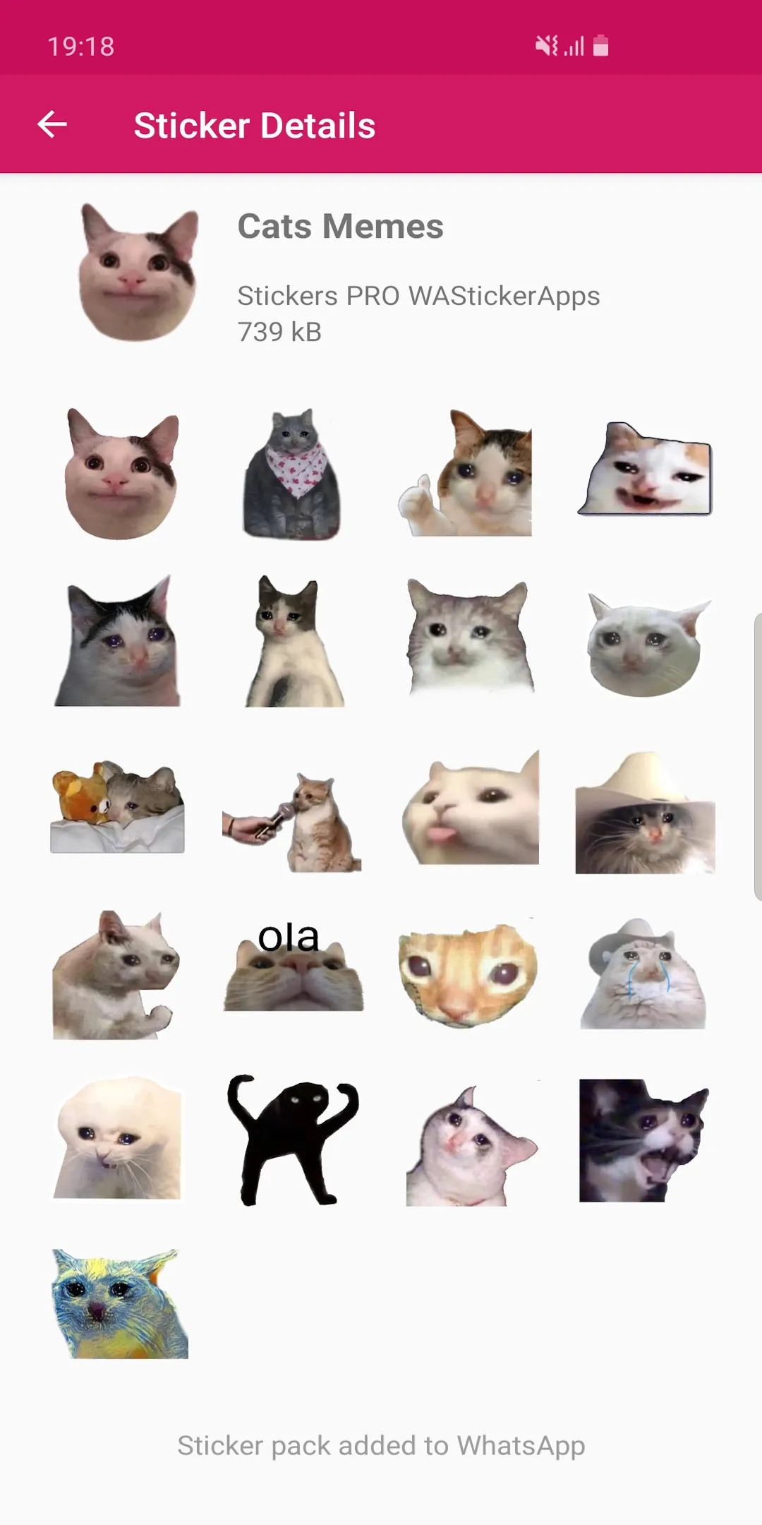 Cat Memes Stickers WASticker | Indus Appstore | Screenshot