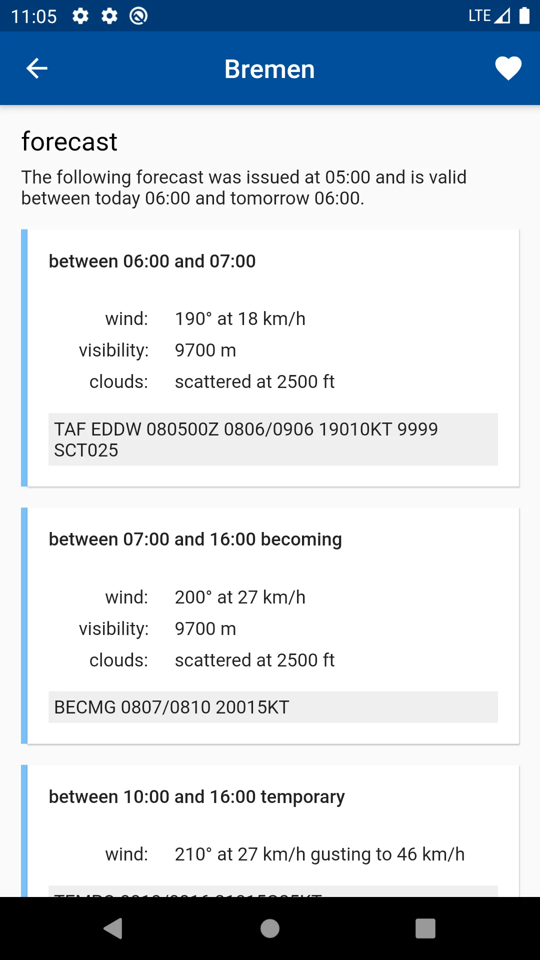 Aviation weather - METAR & TAF | Indus Appstore | Screenshot