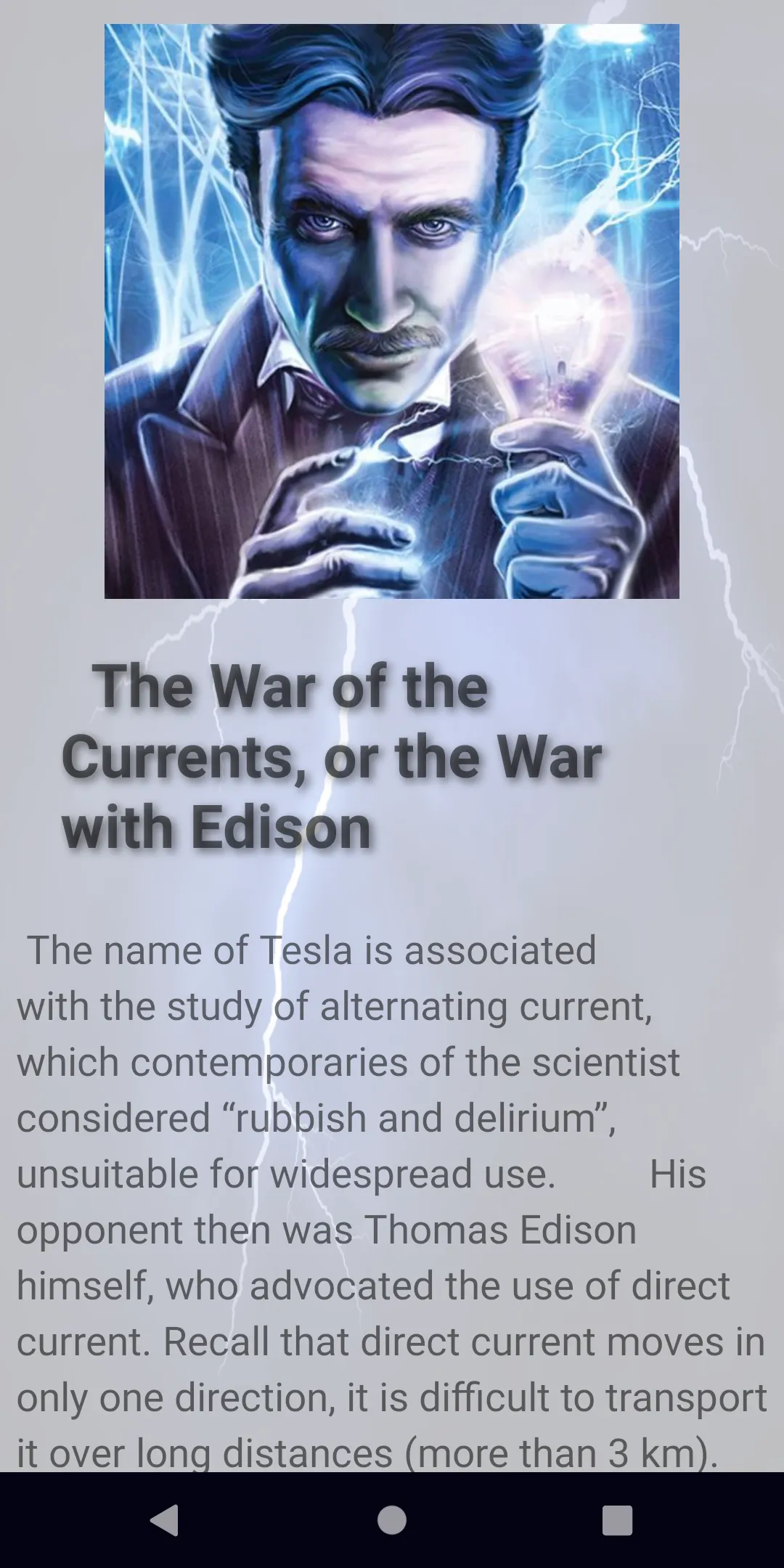 Nikola Tesla. Biography. | Indus Appstore | Screenshot