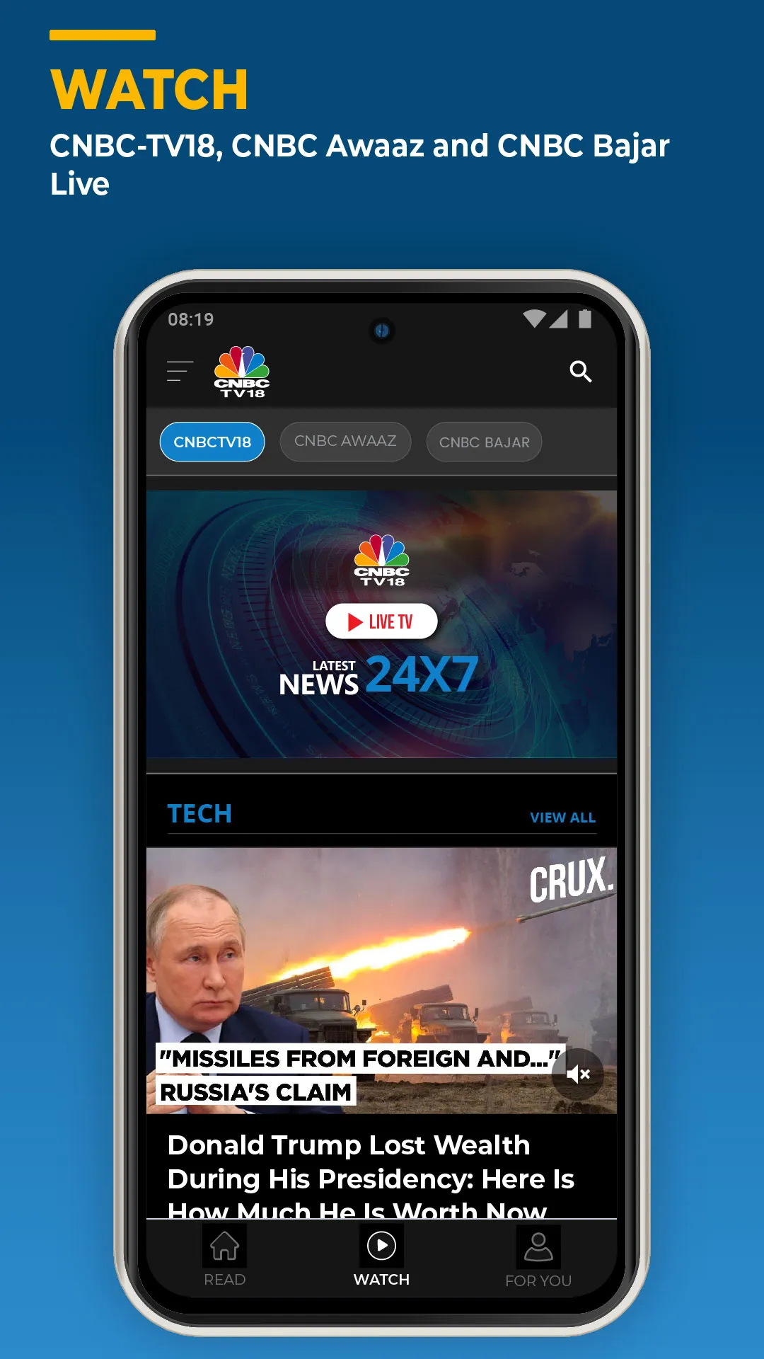 CNBC-TV18: Business News | Indus Appstore | Screenshot