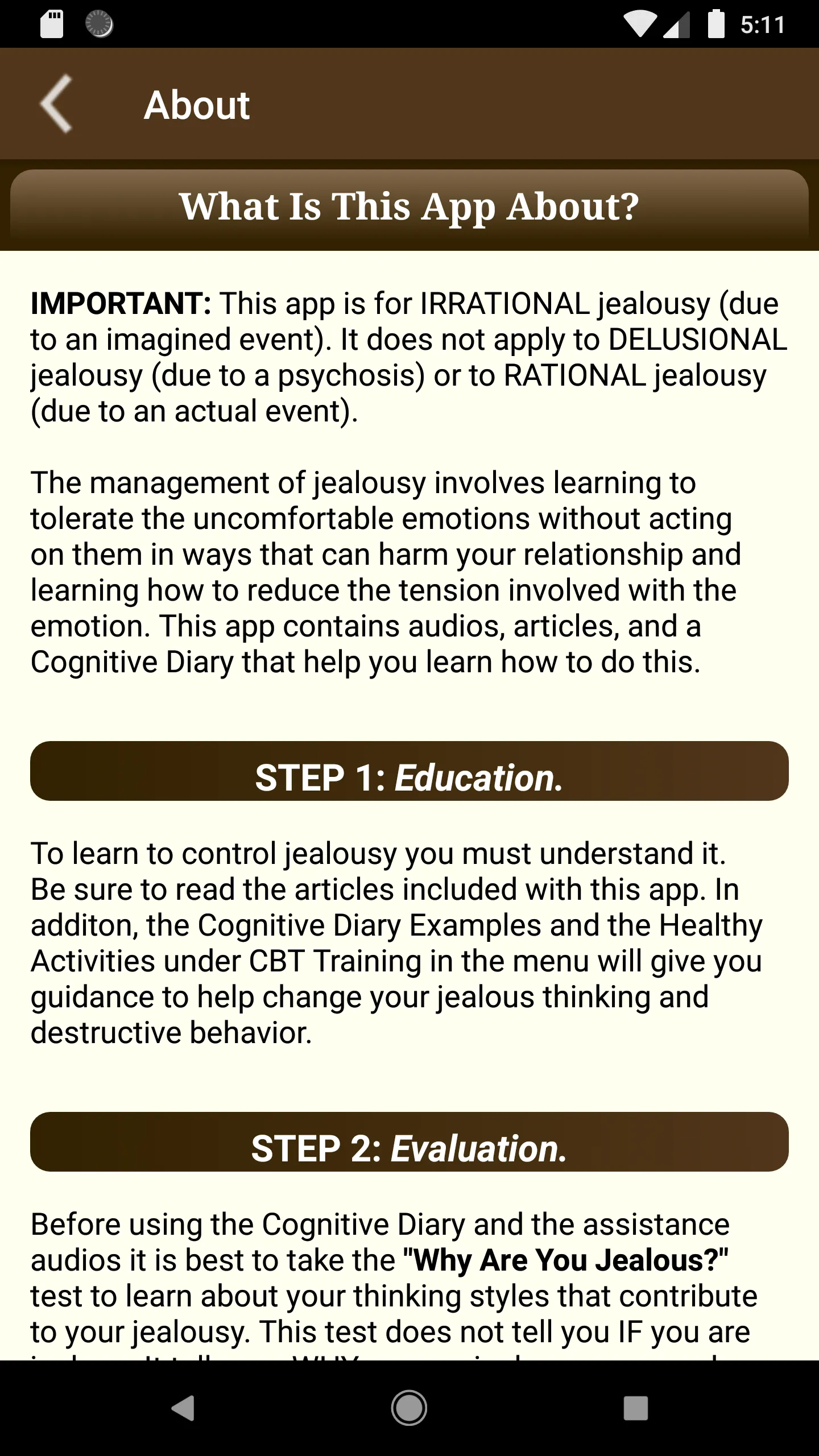 Jealousy CBT Tools Self-Help | Indus Appstore | Screenshot