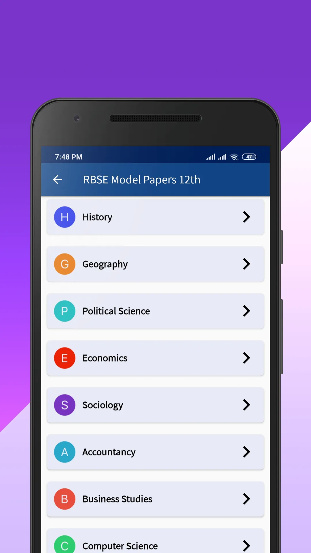 RBSE Papers Class 12 | Indus Appstore | Screenshot