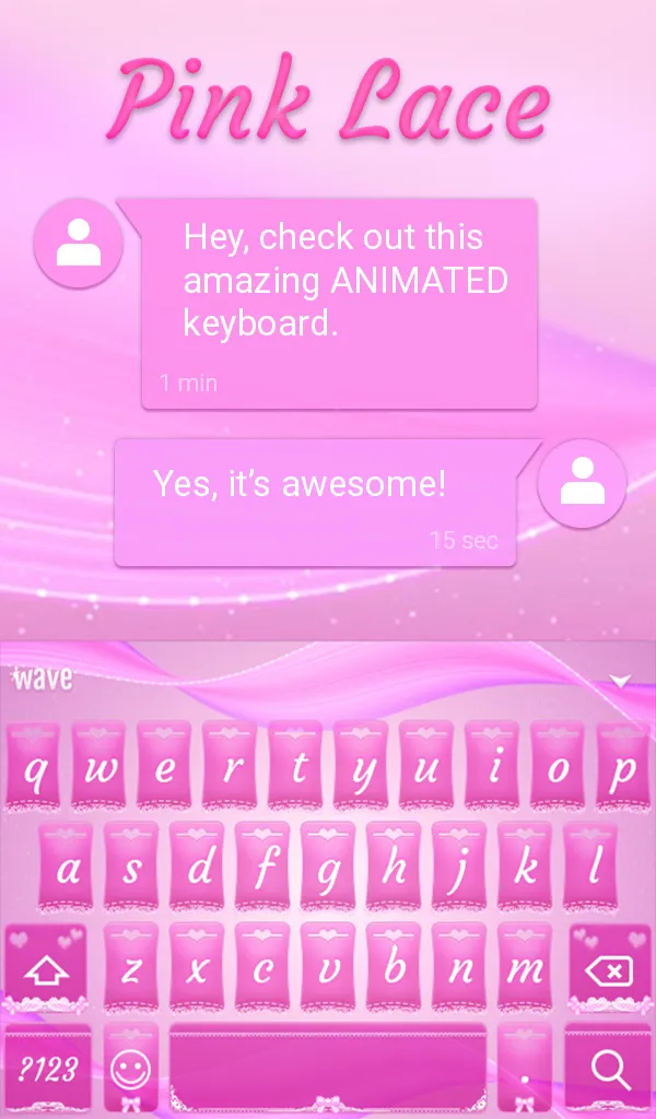 Pink Lace Animated Keyboard | Indus Appstore | Screenshot