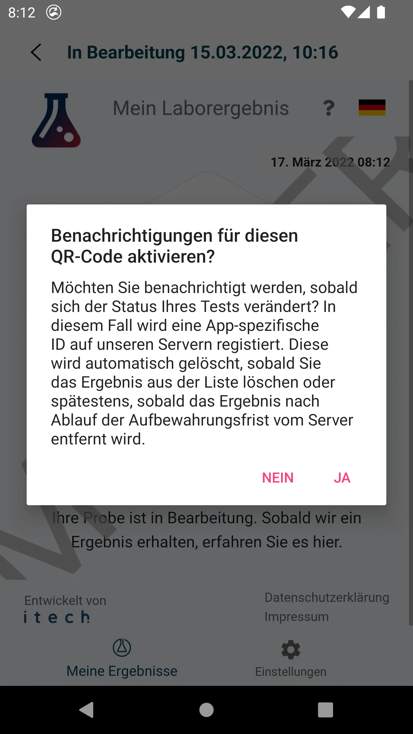 Mein Laborergebnis | Indus Appstore | Screenshot