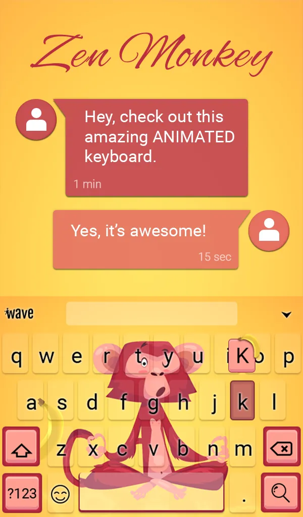 Zen Monkey Animated Keyboard | Indus Appstore | Screenshot