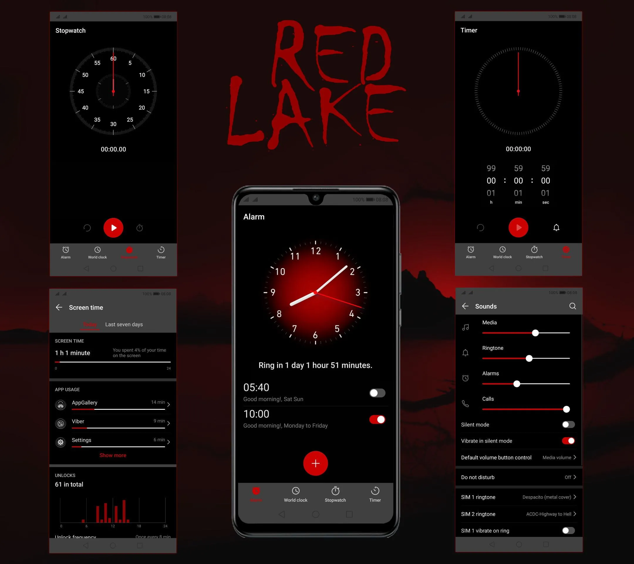 [EMUI 9.1]Red Lake Theme | Indus Appstore | Screenshot