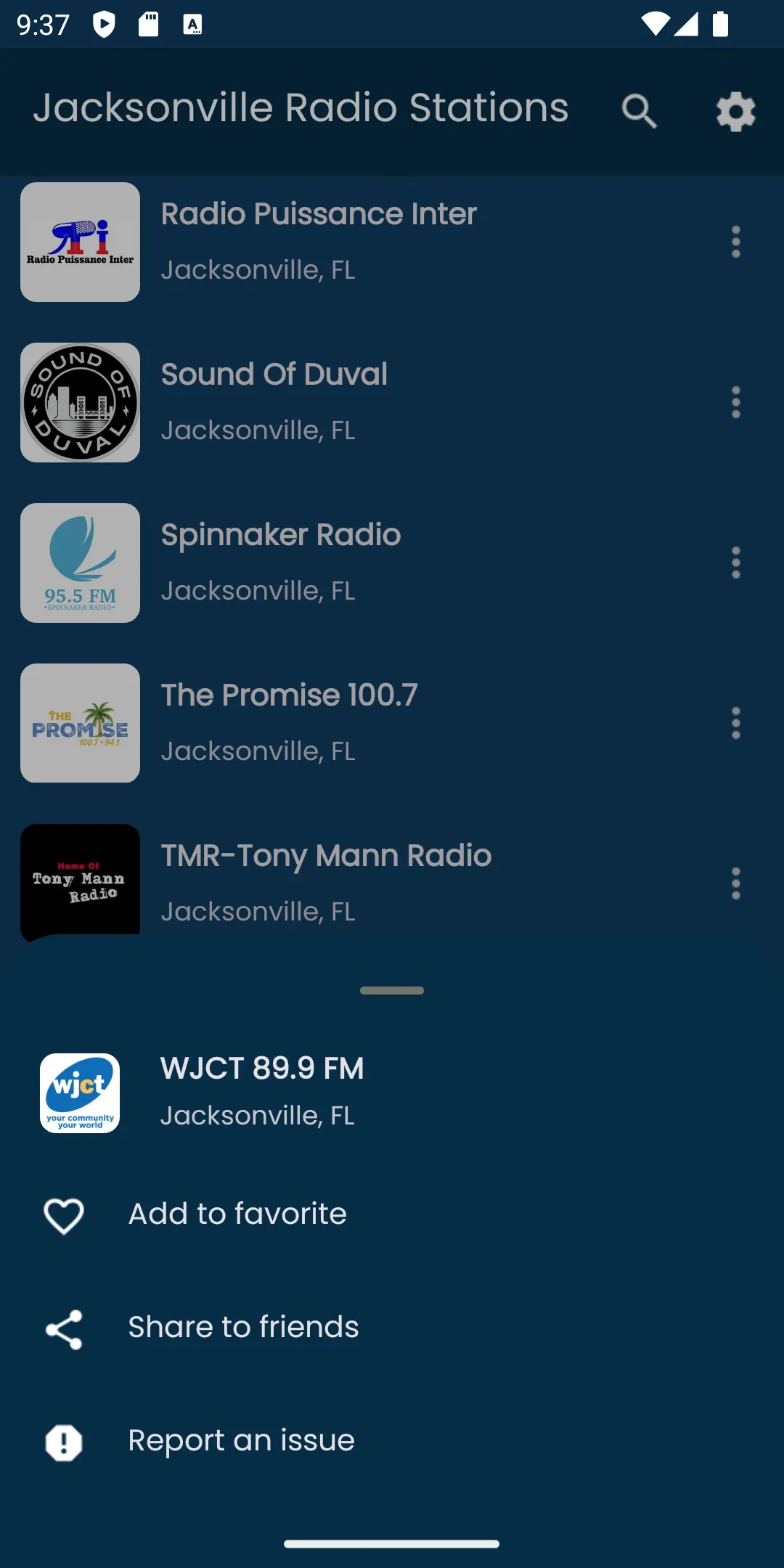 Radios from Jacksonville | Indus Appstore | Screenshot