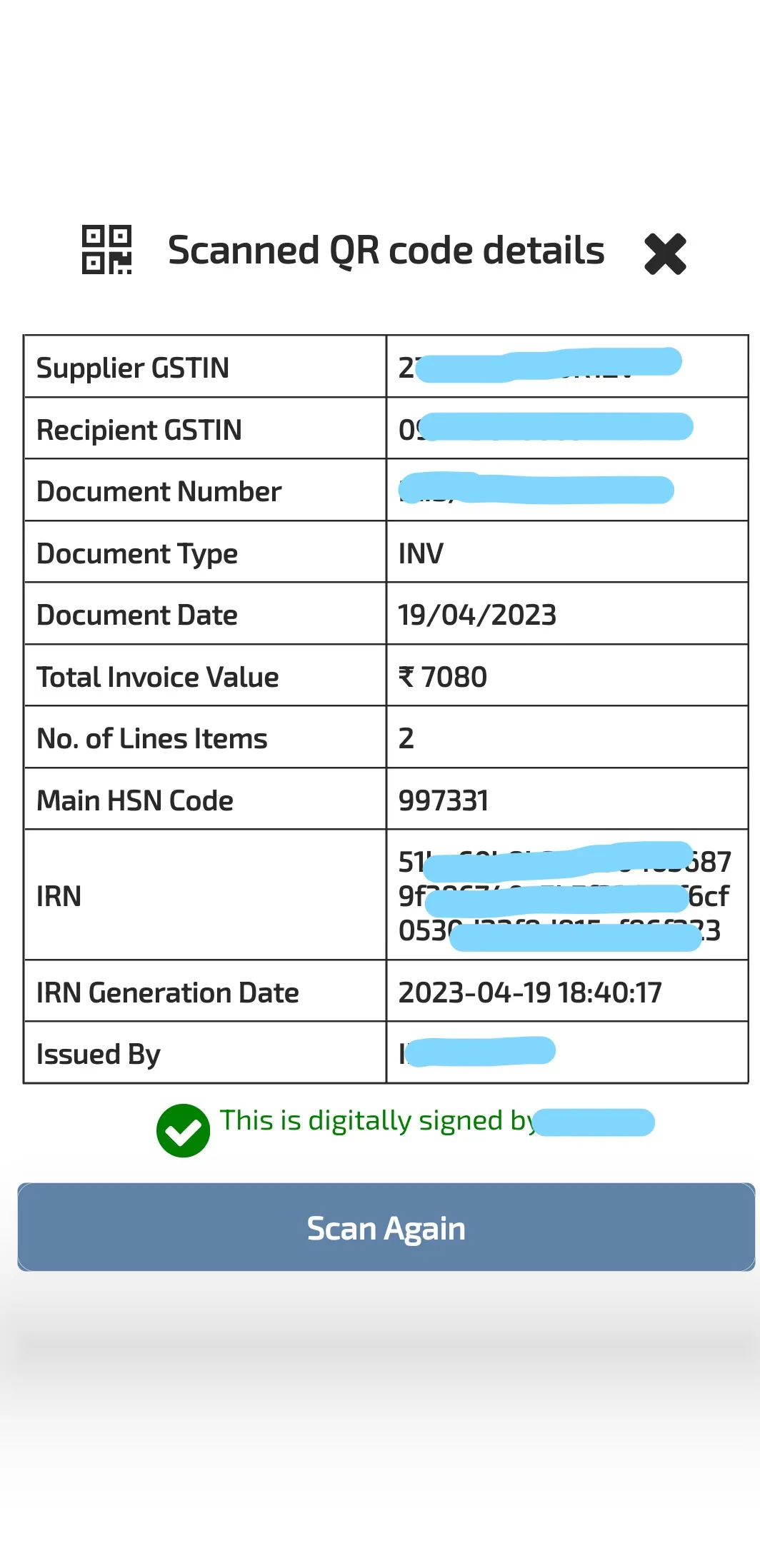 e-Invoice QR Code Verifier | Indus Appstore | Screenshot