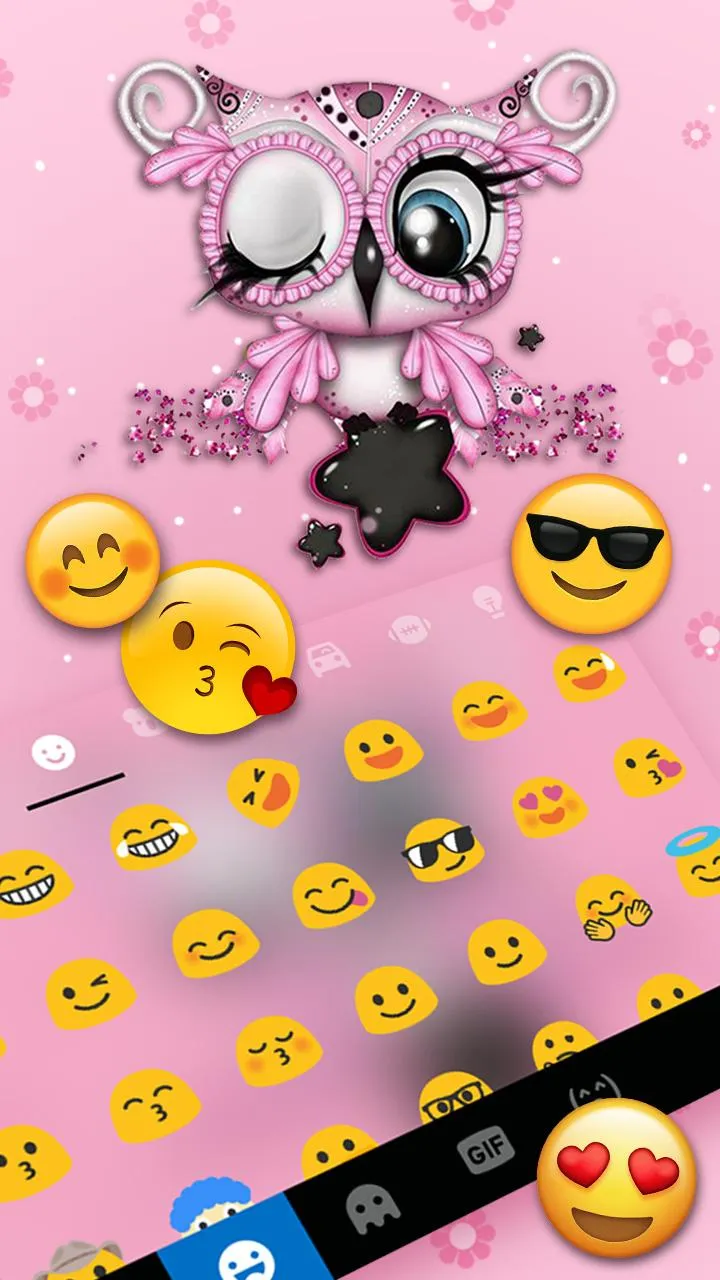 Pretty Pinky Owl Keyboard Them | Indus Appstore | Screenshot