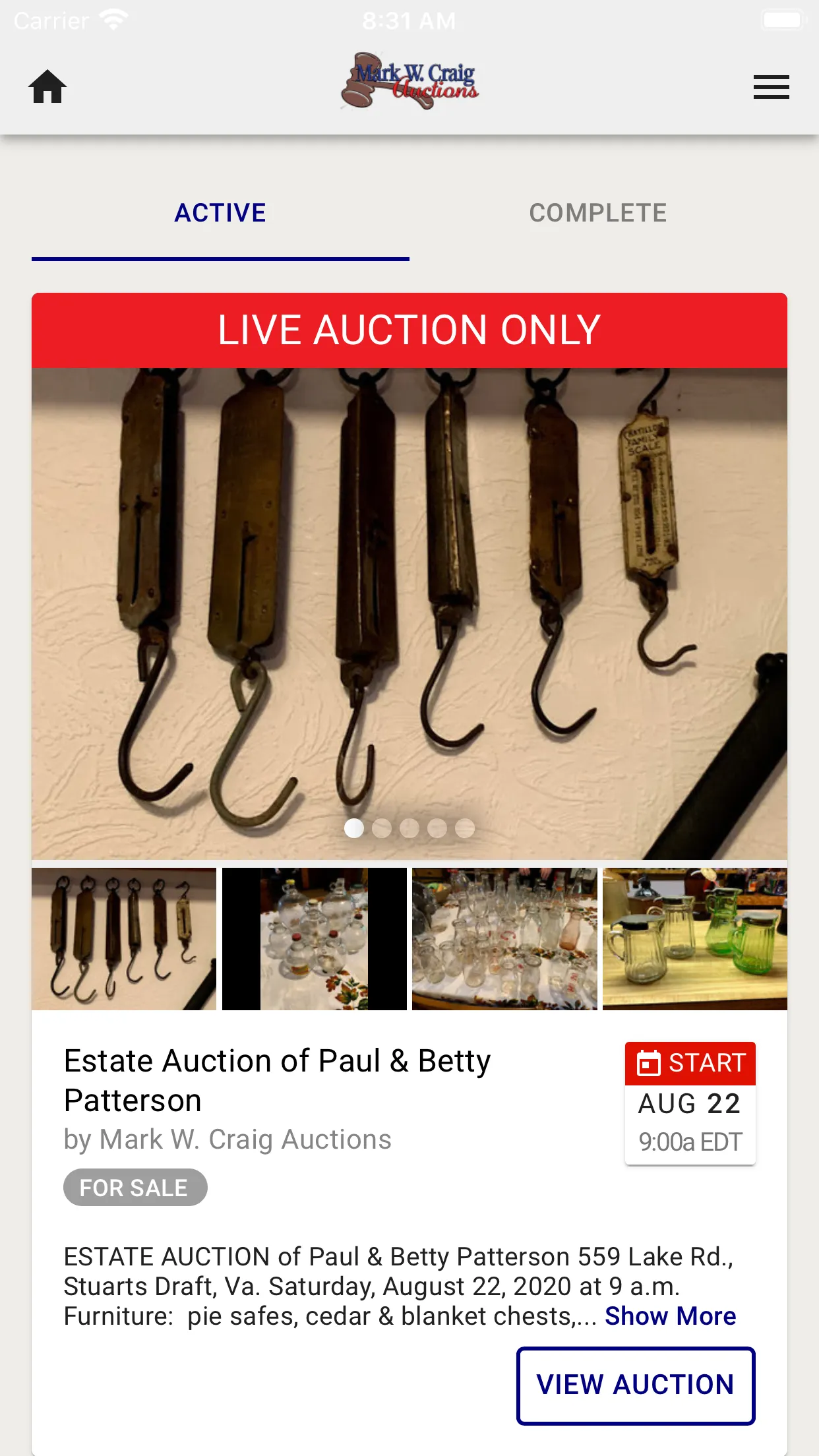 Mark Craig Auctions | Indus Appstore | Screenshot