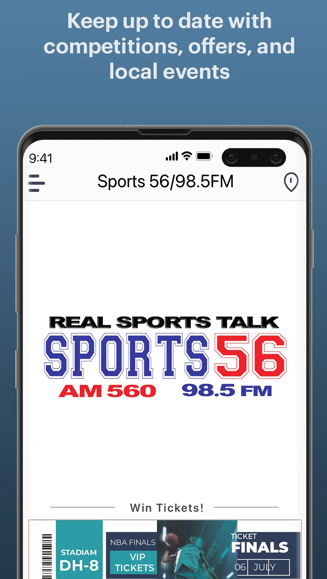 Sports 56/98.5FM | Indus Appstore | Screenshot