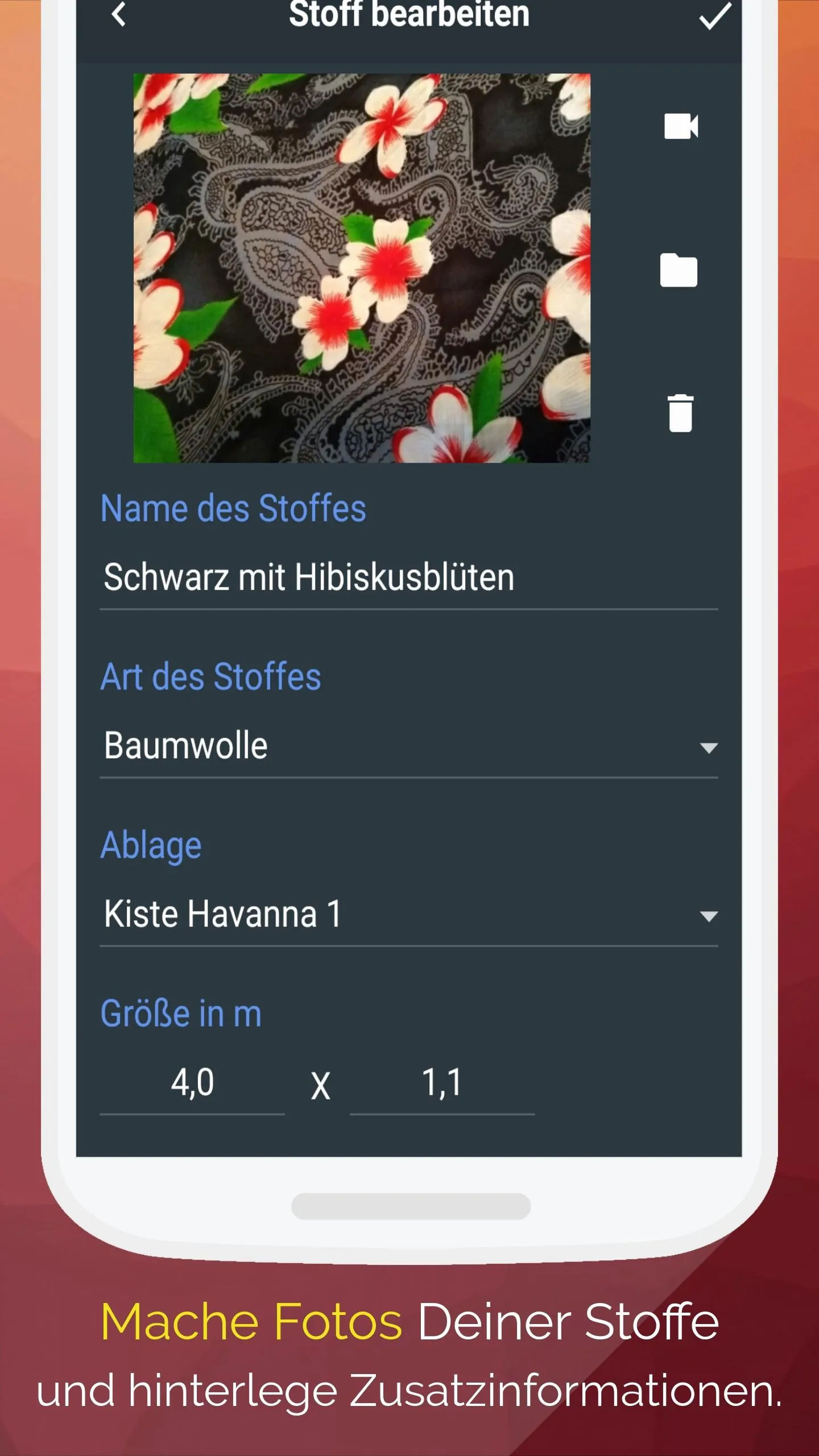 Stofflager und mehr | Indus Appstore | Screenshot