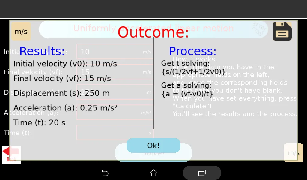 Physics problem solver: Motion | Indus Appstore | Screenshot