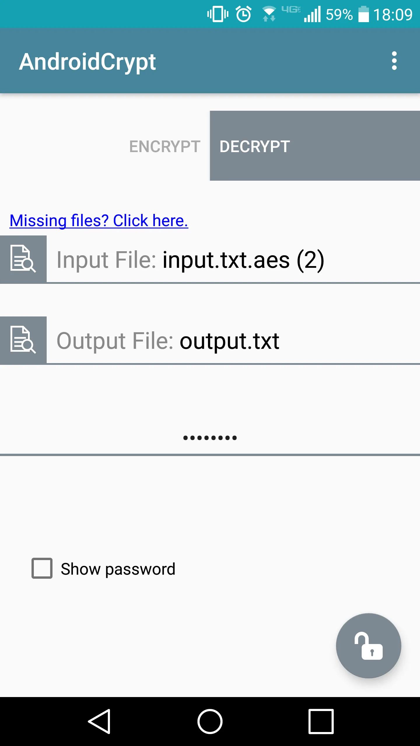 AESCrypt for Android (AndroidC | Indus Appstore | Screenshot