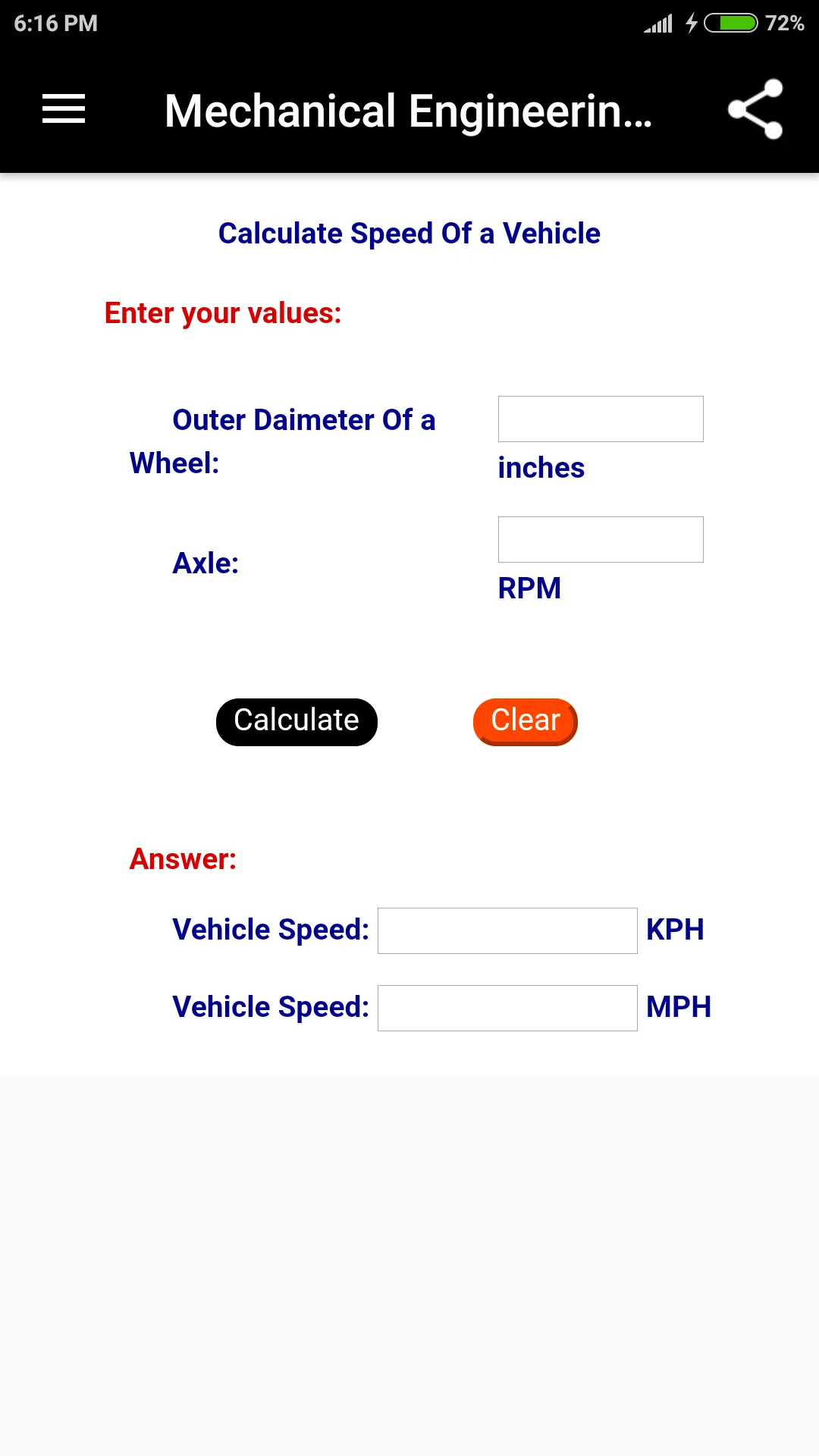 Mechanical Engineering Calc | Indus Appstore | Screenshot