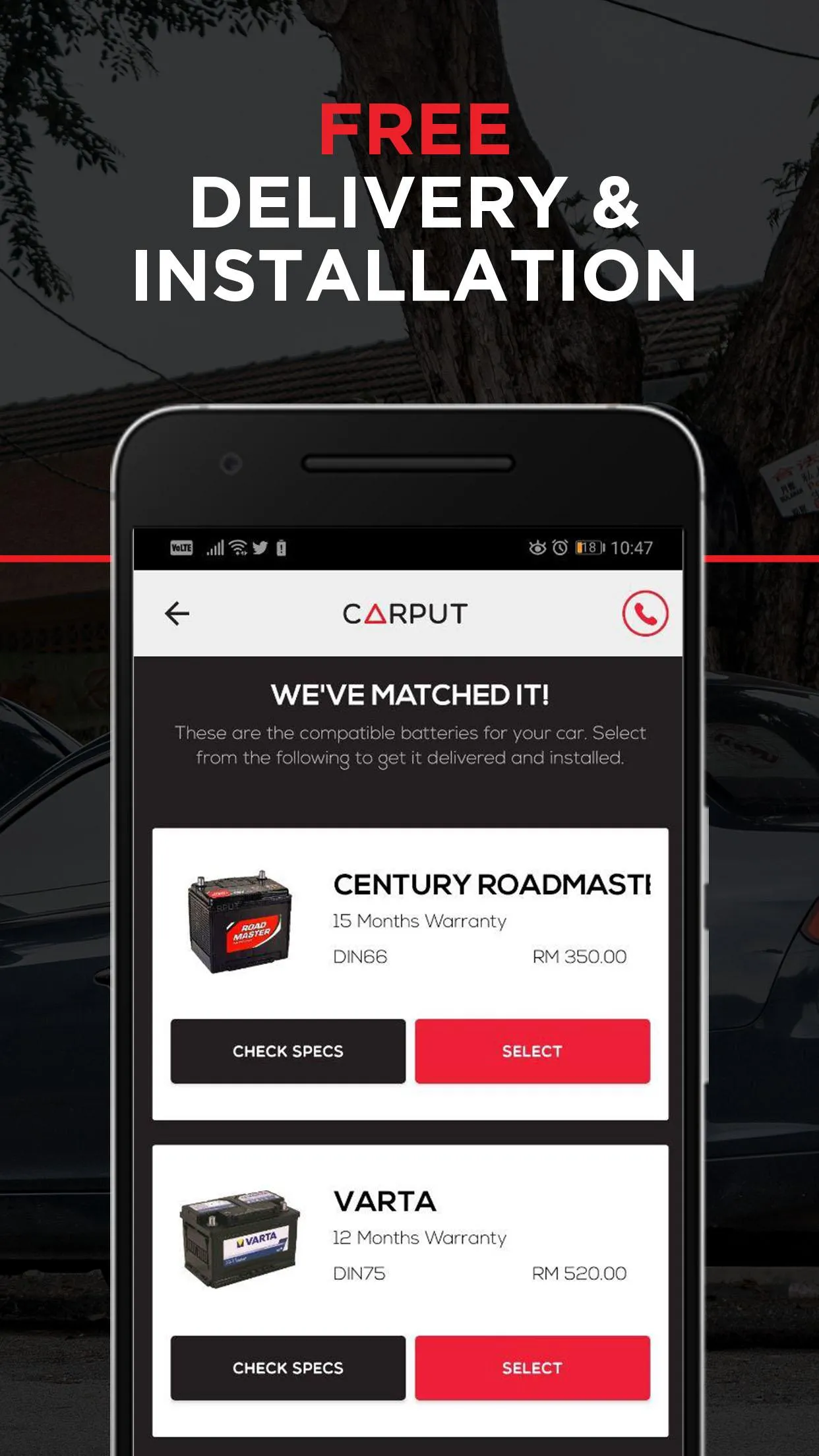 CARPUT - Car Battery & Towing | Indus Appstore | Screenshot