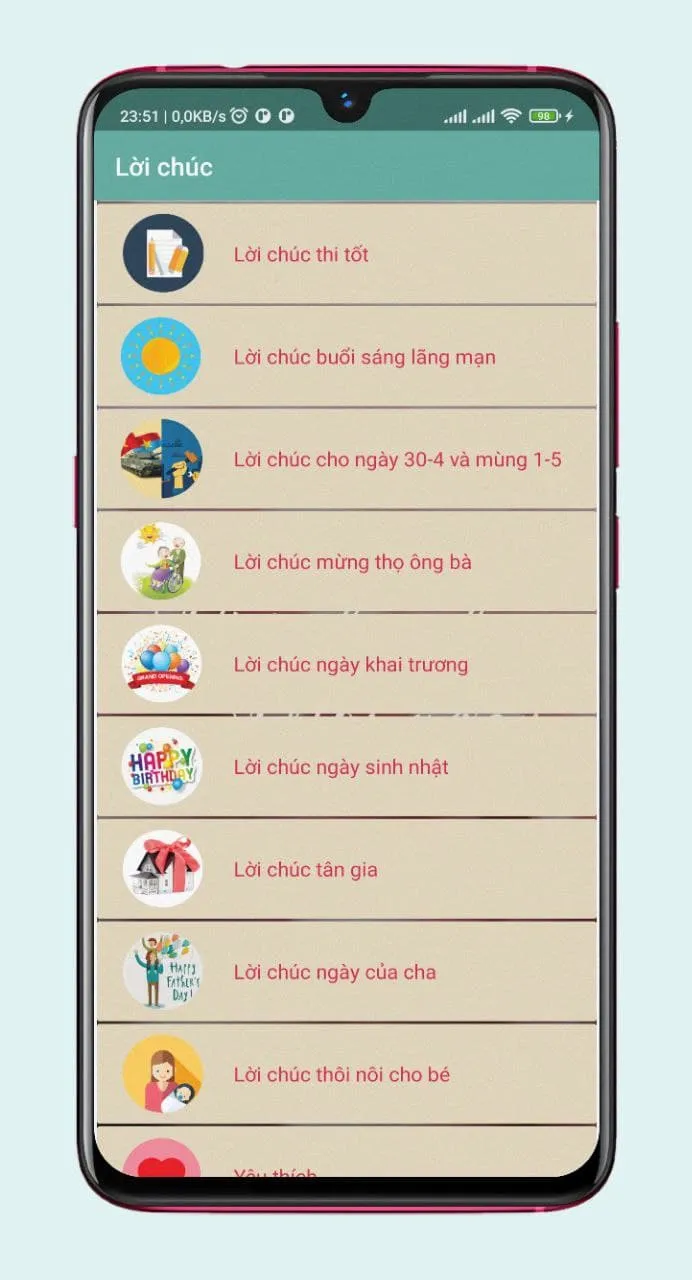 Lời chúc hay mỗi ngày | Indus Appstore | Screenshot