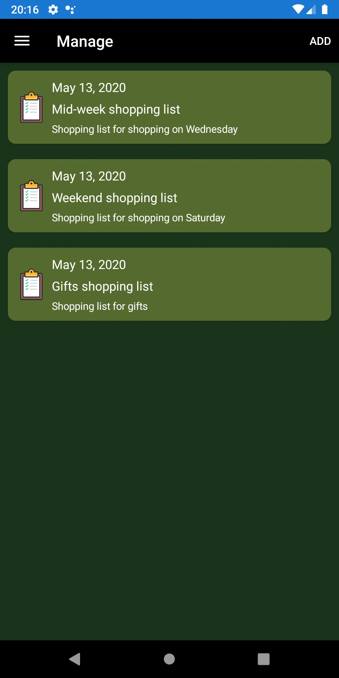 My Shopping Lists | Indus Appstore | Screenshot