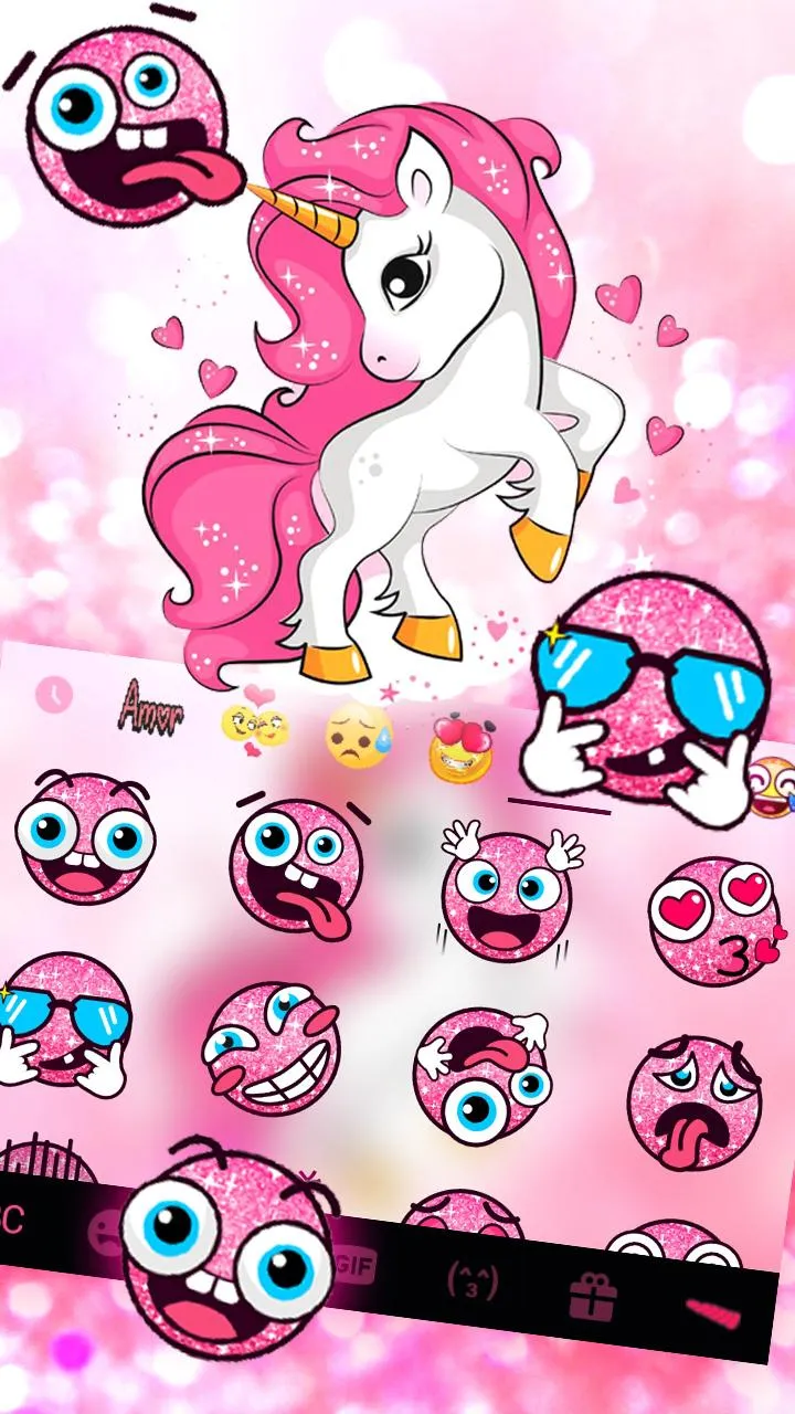 Pink Glitter Unicorn Theme | Indus Appstore | Screenshot