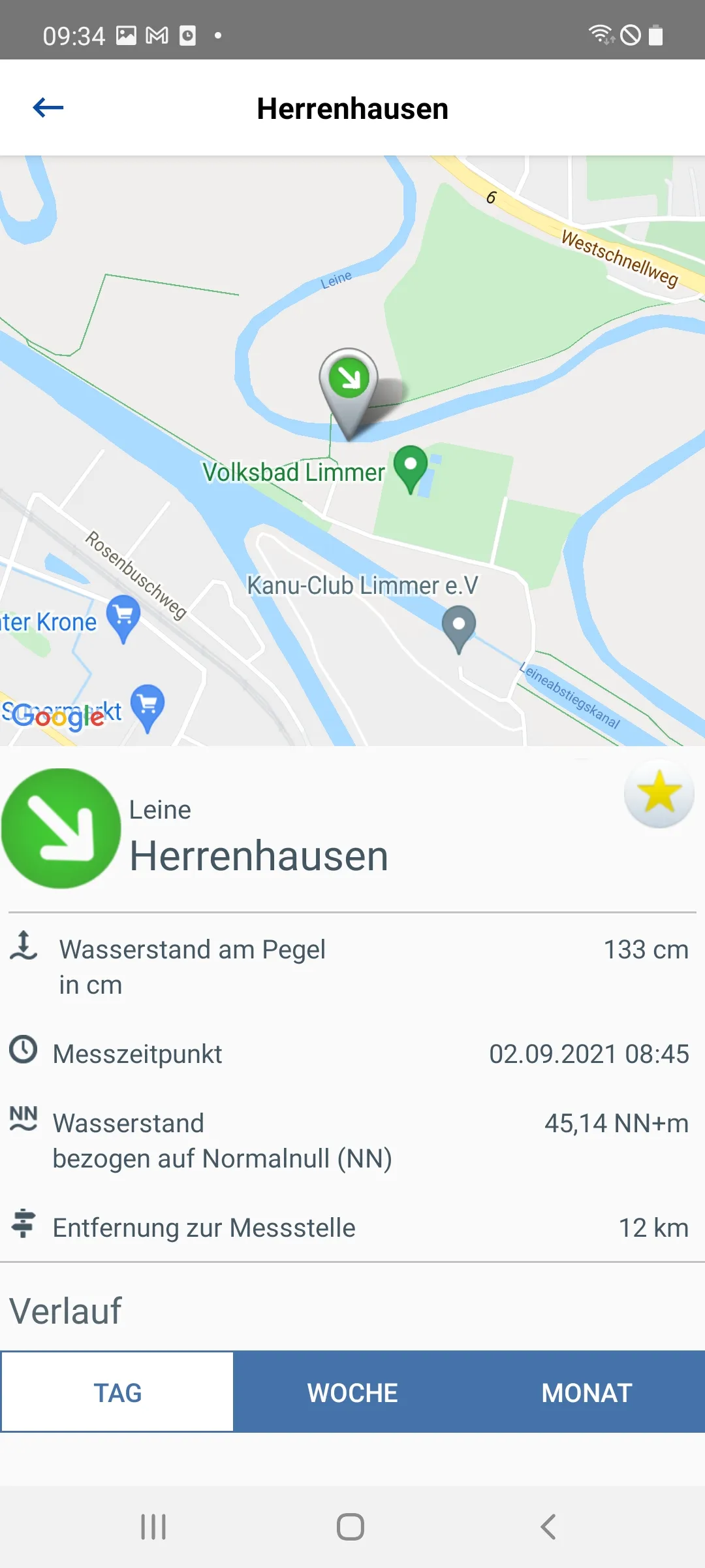 Pegelstände Niedersachsen | Indus Appstore | Screenshot