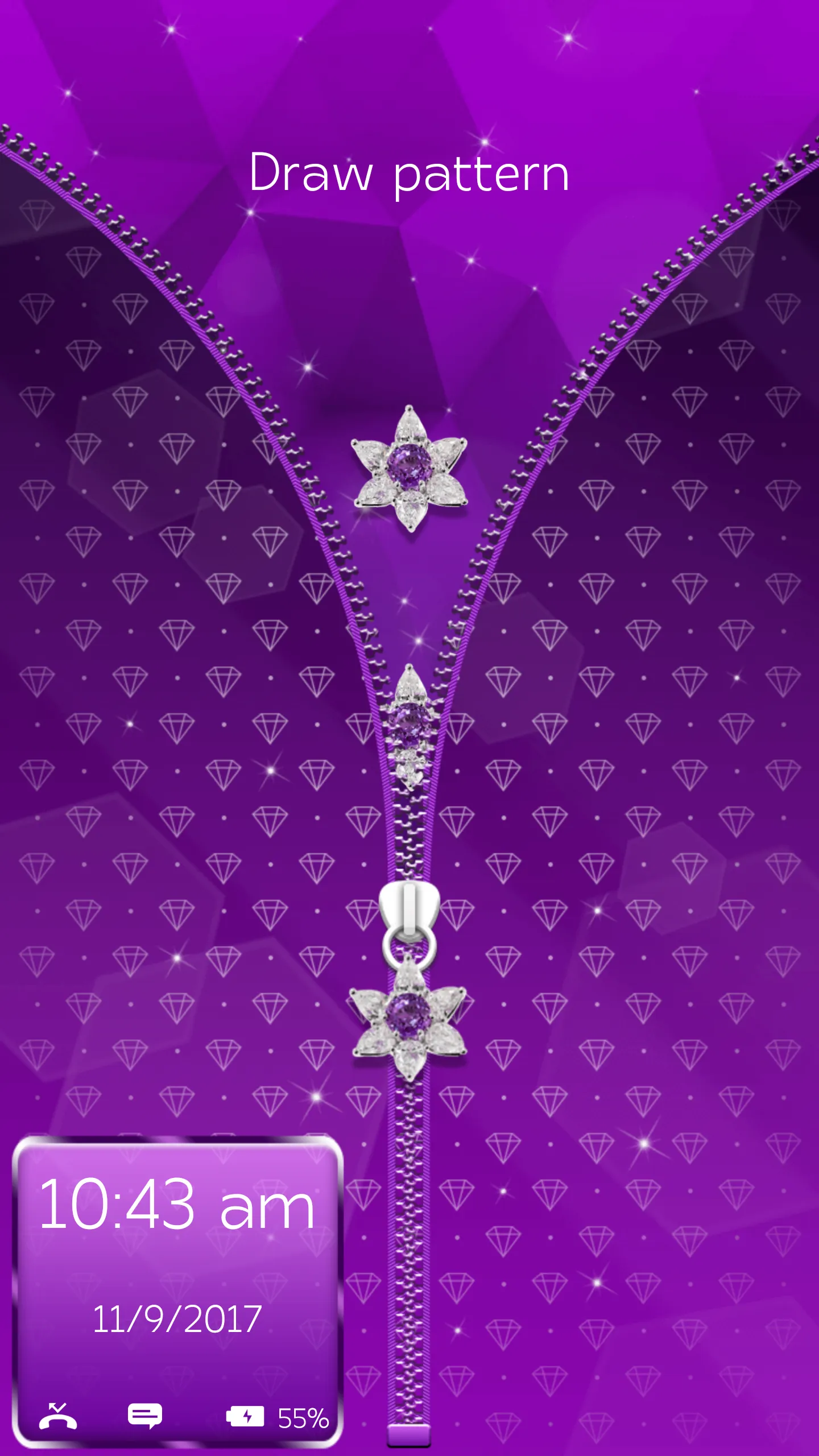 Purple Diamond Flower Zipper | Indus Appstore | Screenshot