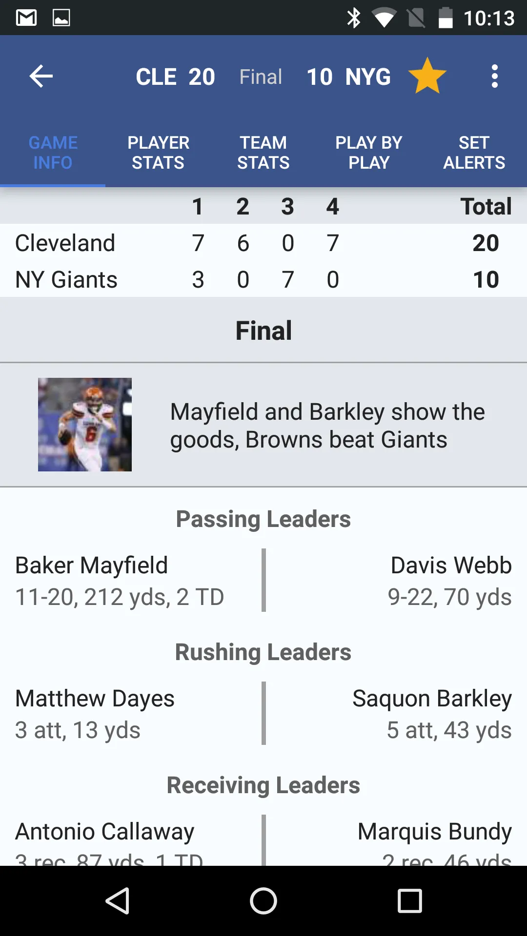 Sports Alerts - live scores | Indus Appstore | Screenshot