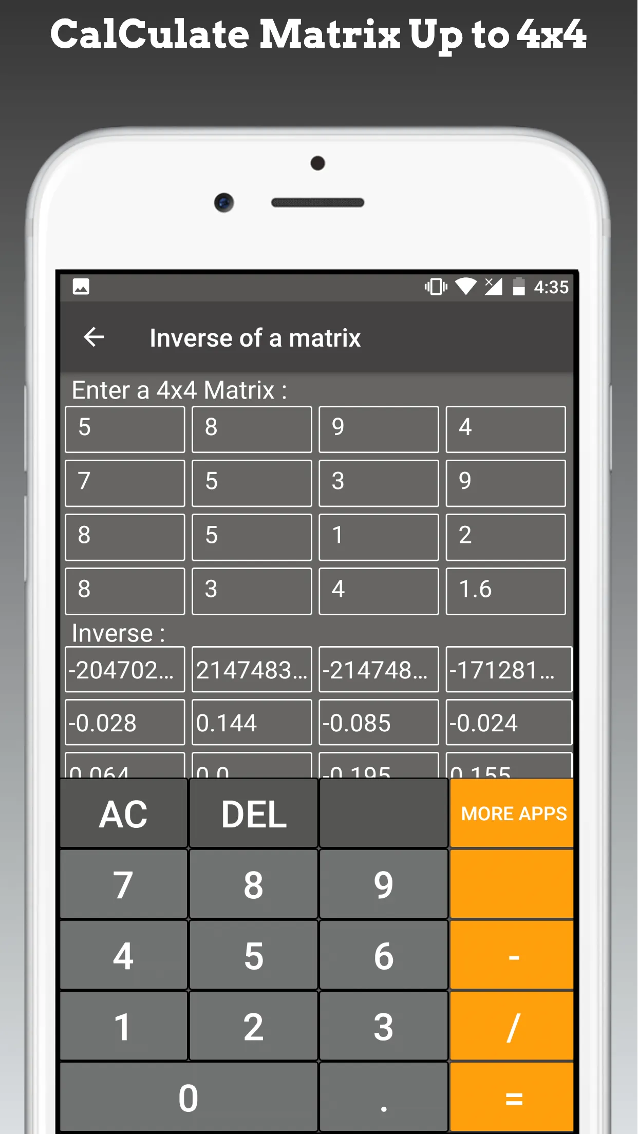 Matrix Inversion Calculator | Indus Appstore | Screenshot