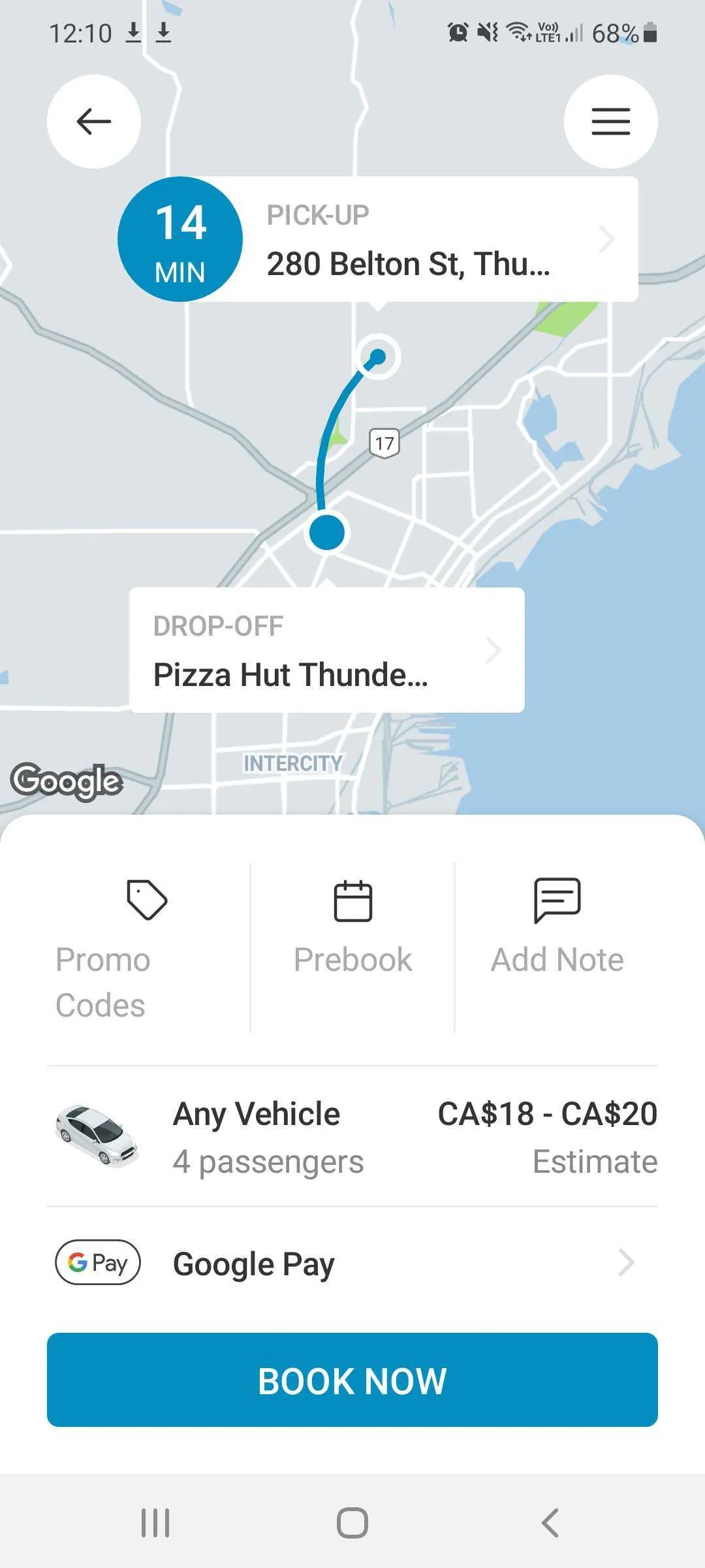 Diamond Taxi Thunder Bay | Indus Appstore | Screenshot